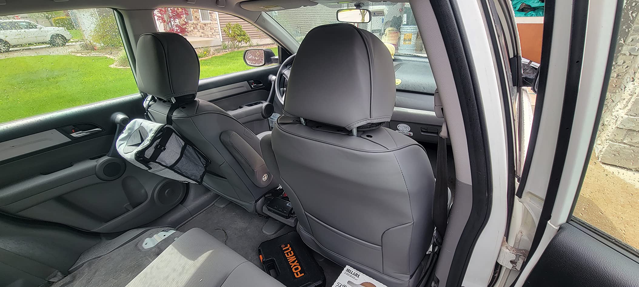 Coverado Universal Seat Covers Front, 2-Pack Universal Seat Covers for Cars, Waterproof Nappa Leather Car Seat Covers with Head Pillow, Auto Protectors Fit for Most Sedans SUV Pick-up Truck-Black customer photo 1