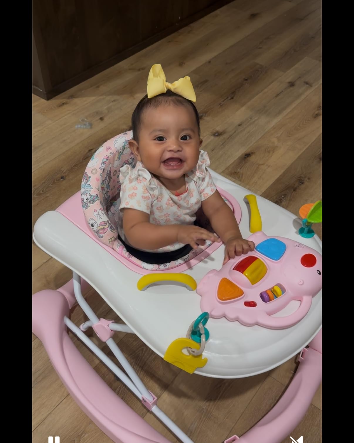 Foldable Baby 5-in-1 Activity Walker - Rocker, Activity Center, Bouncer, Seat Walker, Push Walker - Adjustable Speed Rear Wheels and Height Toys Ages 6-18 Months(Pink) customer photo 2
