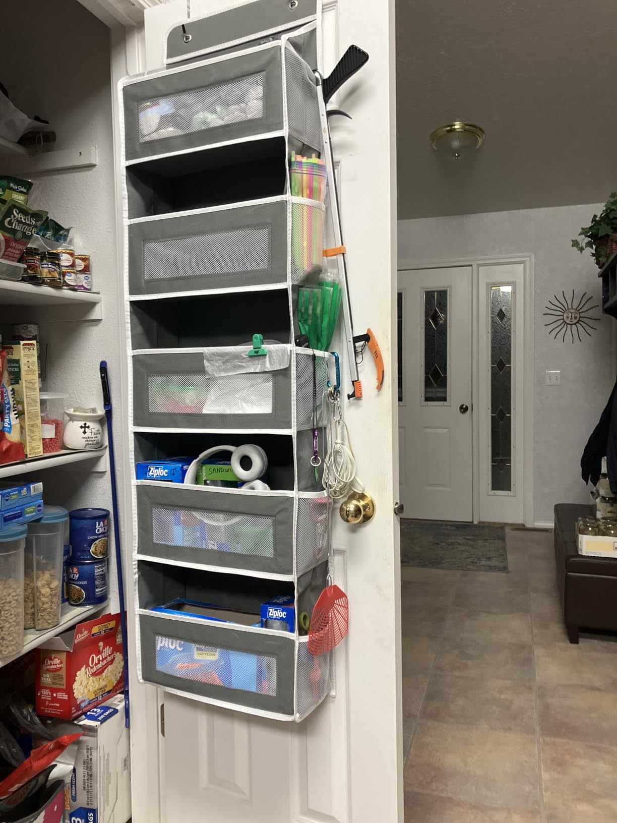 JARLINK Over the Door Organizer for Bedroom, Pantry, Bathroom, 5 Shelf Grey customer photo 2