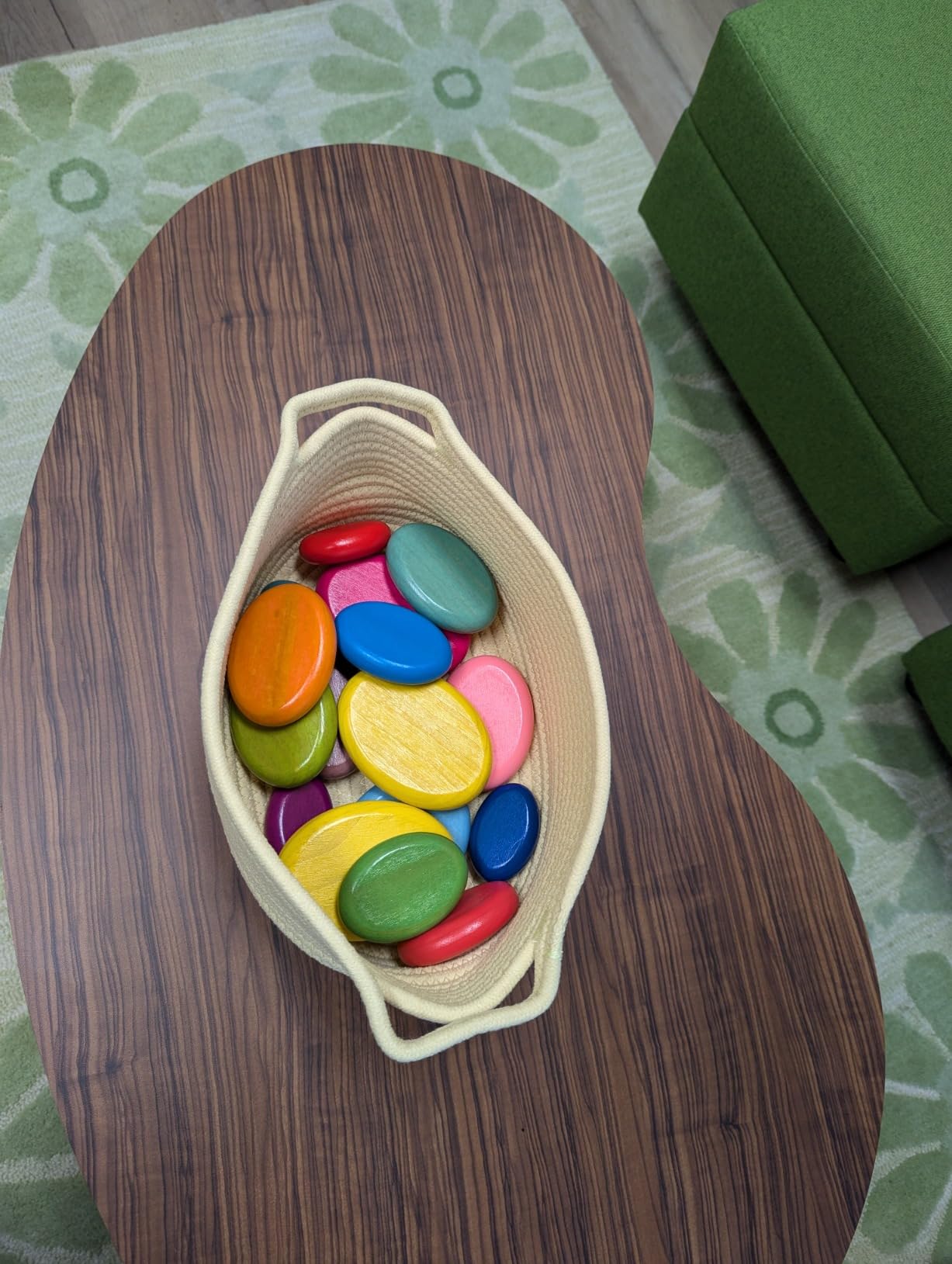 OESSUF Stacking Rocks 48Pcs Stacking Blocks Balancing Stacking Stones Wooden Building Toys Wood Stone Stacking Game for Toddler Sorting Preschool Educational Montessori Stacking Rocks for Kids customer photo 1