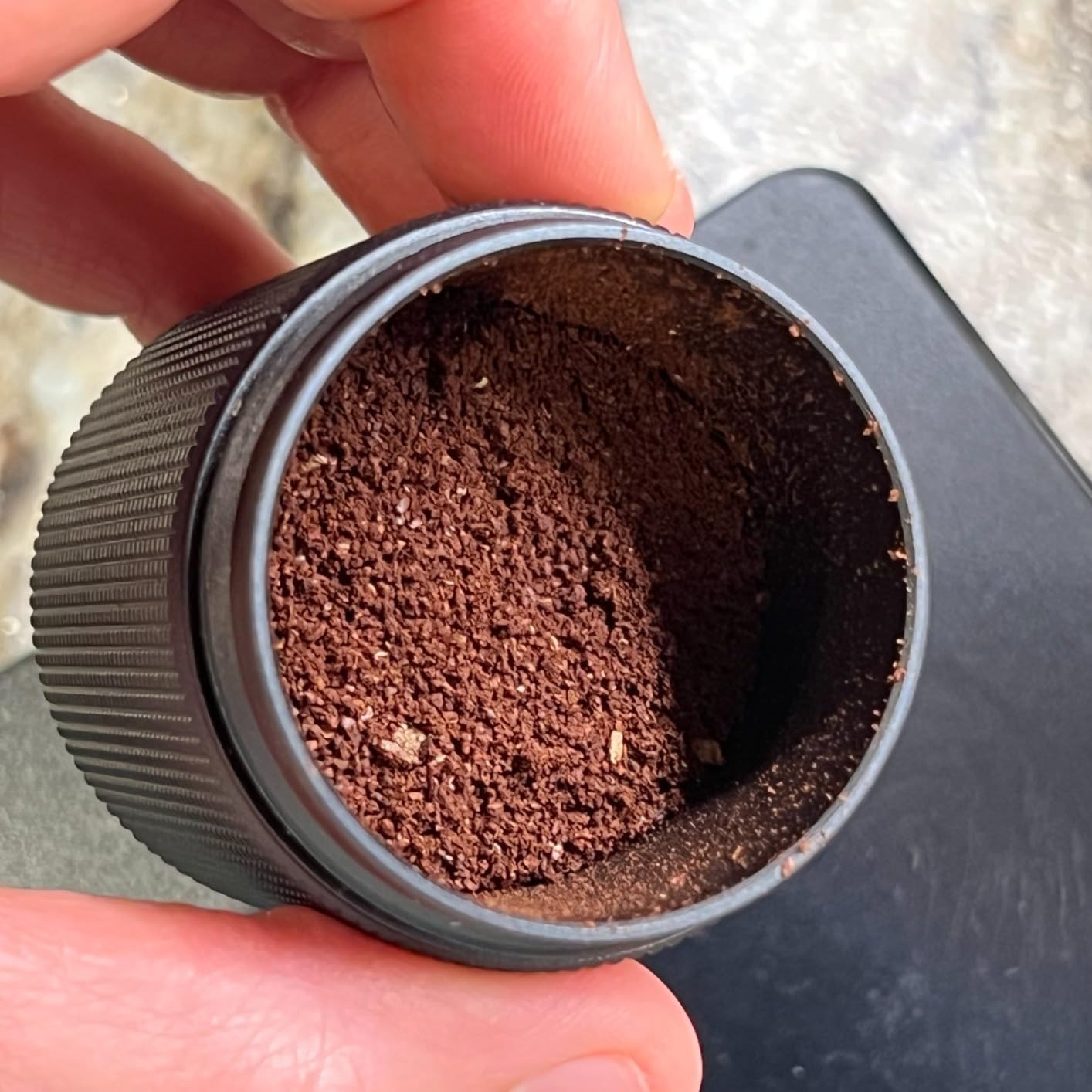 TIMEMORE Chestnut C3S Pro Manual Coffee Grinder, Stainless Steel S2C Conical Burr Coffee Grinder, Hand Coffee Grinder with Foldable Handle, Adjustable Grind Setting for Travel/Camping/Home, Black customer photo 1