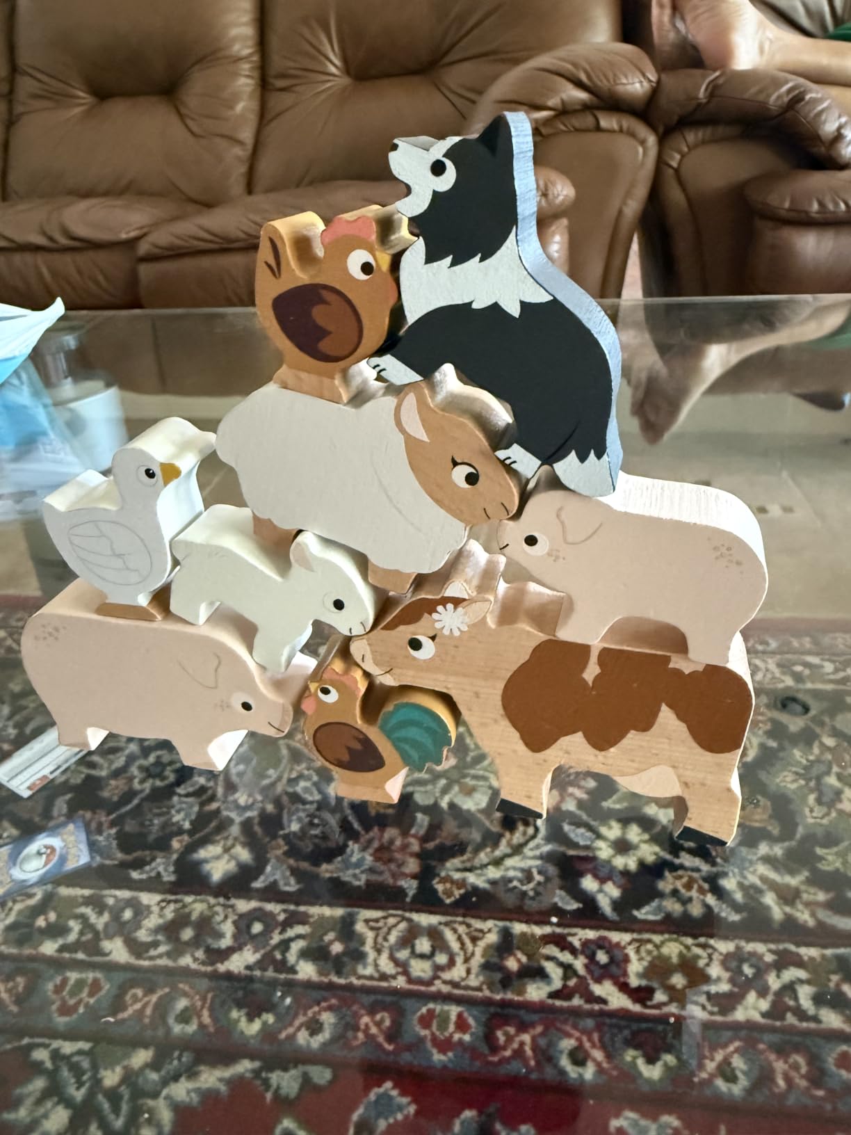 Le Toy Van Petilou Wooden Sunny Farm Stacking Animals and Bag customer photo 2