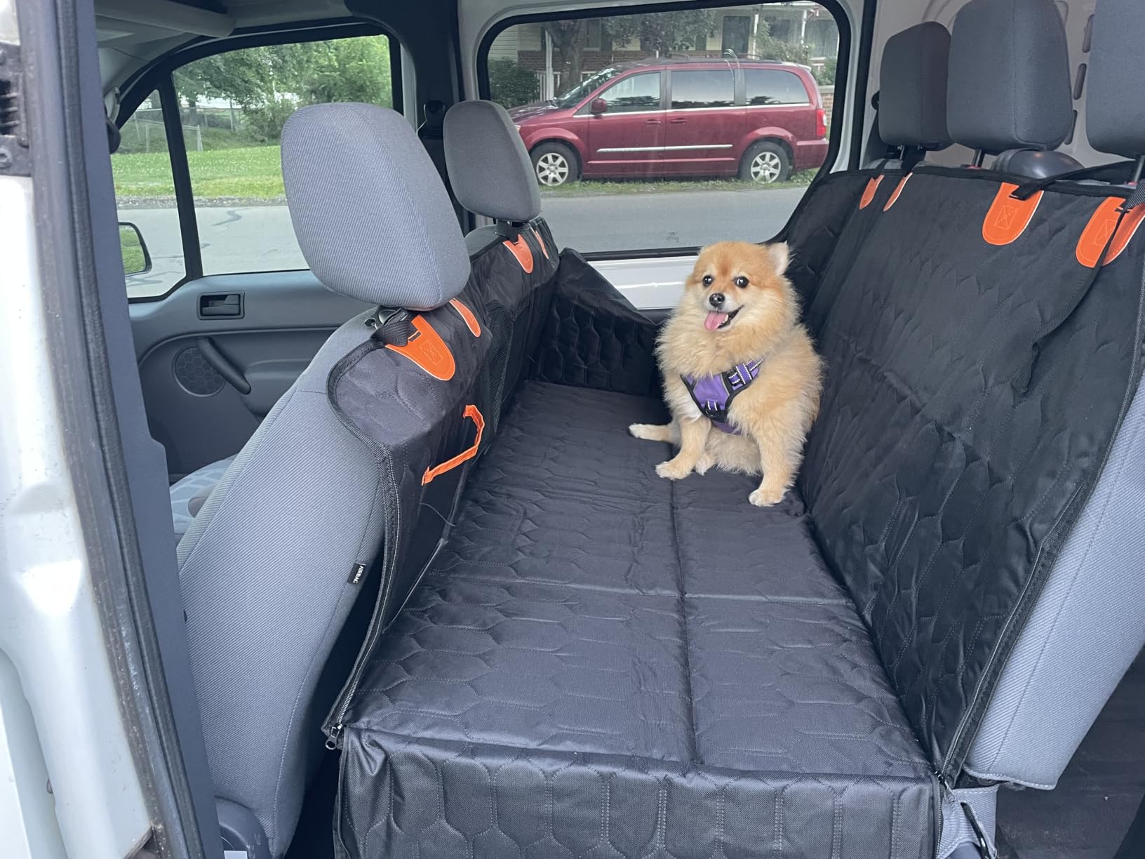 Chumajor L Back Seat Extender for Dogs,Hard Bottom,Waterproof,400 lb,Black | Dog Hammock for Car Fits Most Cars & SUVs with Foldable Design, Non-Slip Base and Easy Installation customer photo 2
