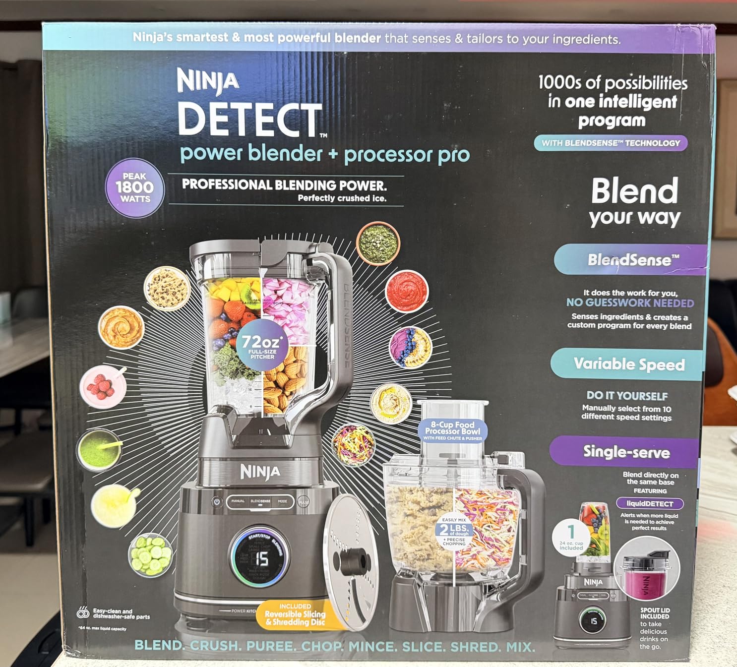 Ninja Kitchen System, BlendSense Tech, 72 oz, 1800PW, Black, TB401 customer photo 2