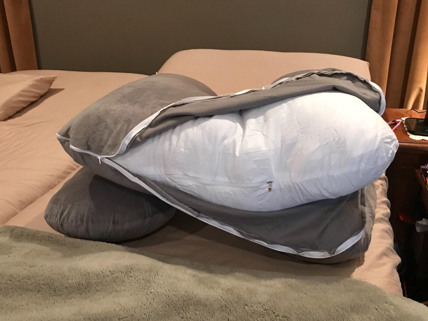 Meiz Pregnancy Pillow, U Shaped Pregnancy Pillows for Sleeping Cooling, 55 Inch Maternity Pillow for Pregnant Women, Body Pillows for Adults, Rayon Cover from Bamboo, Sage Green customer photo 1