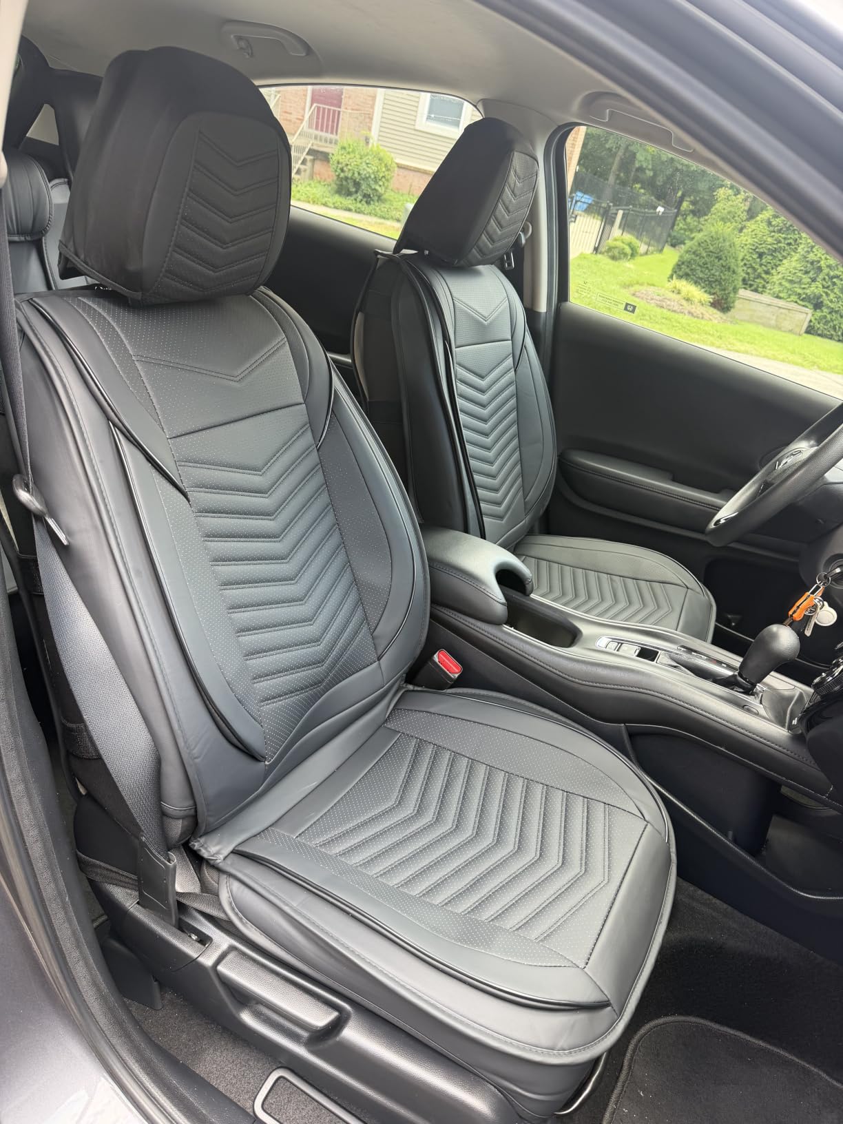HChengkikz Nappa Leather Car Seat Covers Full Set, Black Car seat Protector 5 Seats, Waterproof Car Seat Cushion, Universal Automotive Seat Covers Fit for SUV Truck Pick-up Sedan, Front and Rear | Easy Maintenance, Airbag Compatible, Universal Fit For Most SUVs Trucks Pick-ups Sedans customer photo 1