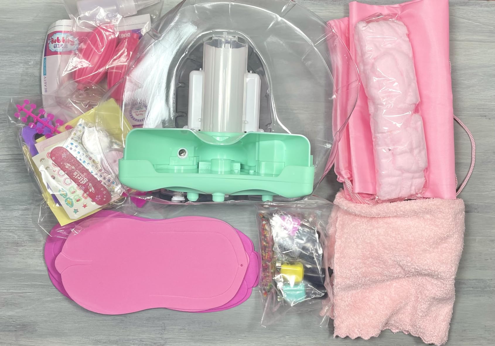 Glow in Dark Kids Spa Day Kit for Girls, 42+ Pieces Waterfall Foot Spa Toys, Nail Spa Kit, Pedicure Manicure Accessories, Perfect Spa Kit for Girls Ages 6 7 8 9 10 11 12, Fun Birthday Gifts or Present customer photo 1