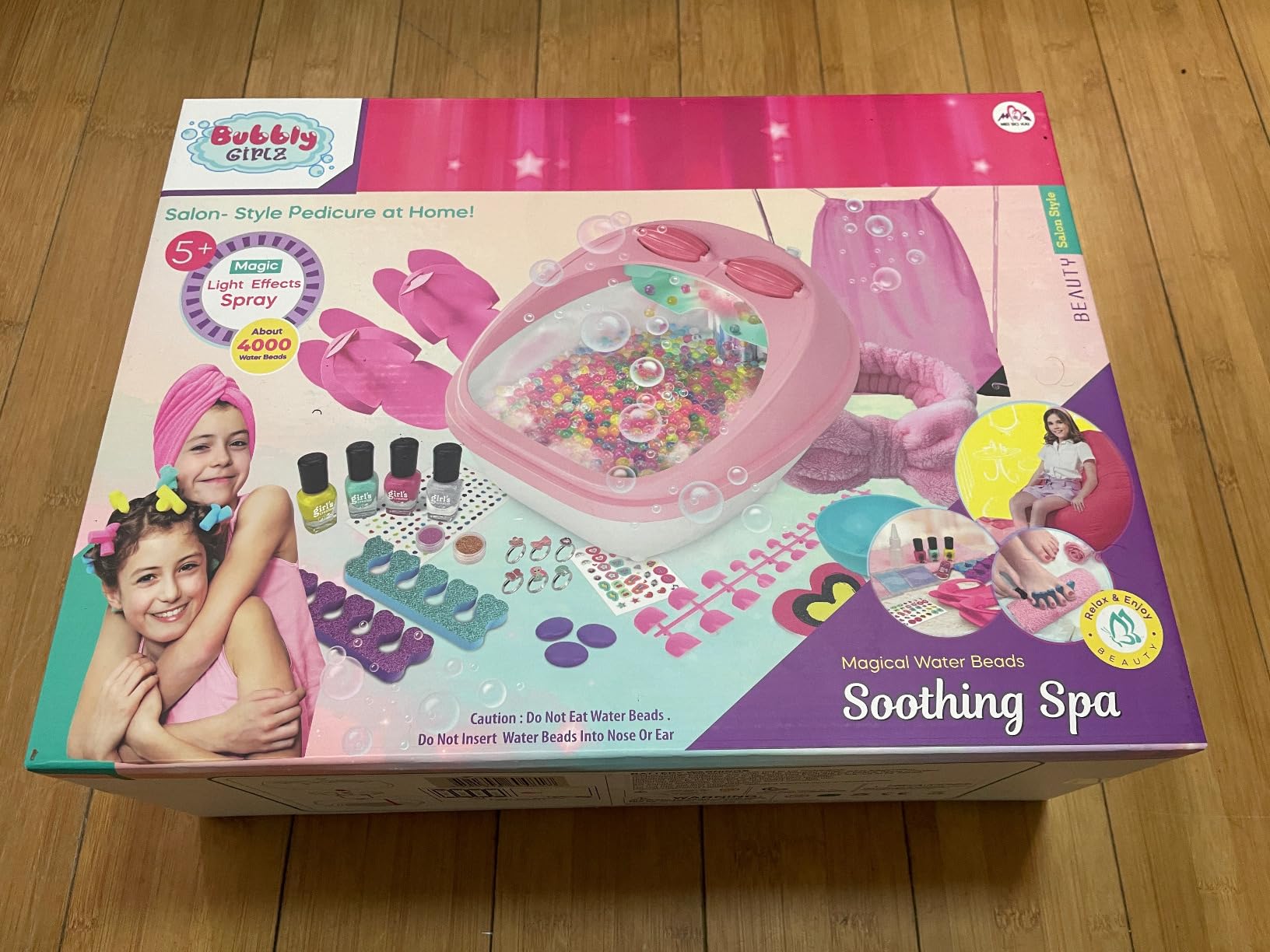 Glow in Dark Kids Spa Day Kit for Girls, 42+ Pieces Waterfall Foot Spa Toys, Nail Spa Kit, Pedicure Manicure Accessories, Perfect Spa Kit for Girls Ages 6 7 8 9 10 11 12, Fun Birthday Gifts or Present customer photo 2
