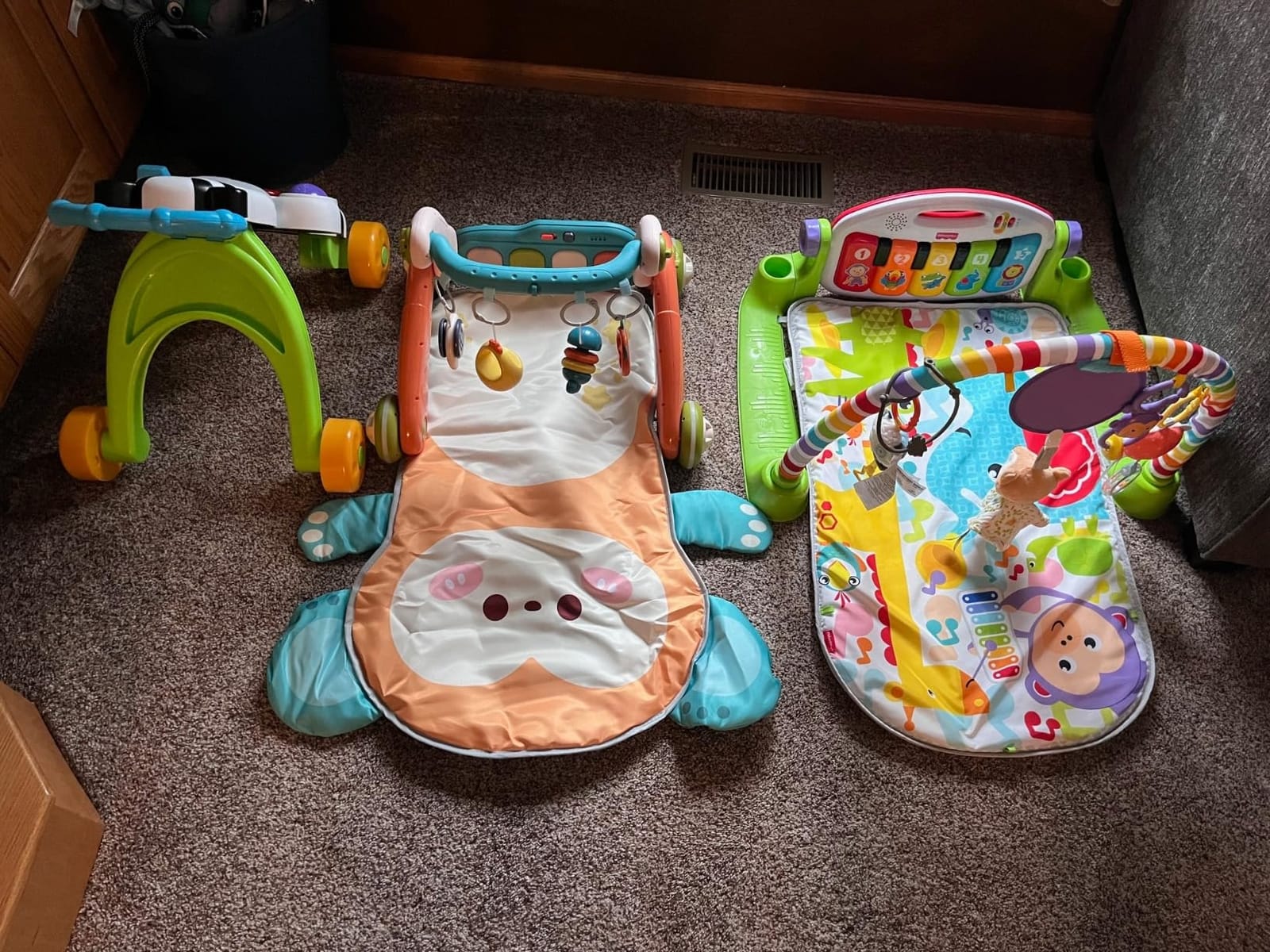 Jovow 2 in 1 Baby Gym with Walker,Baby Play Mat with Sensory Toys [White] customer photo 1