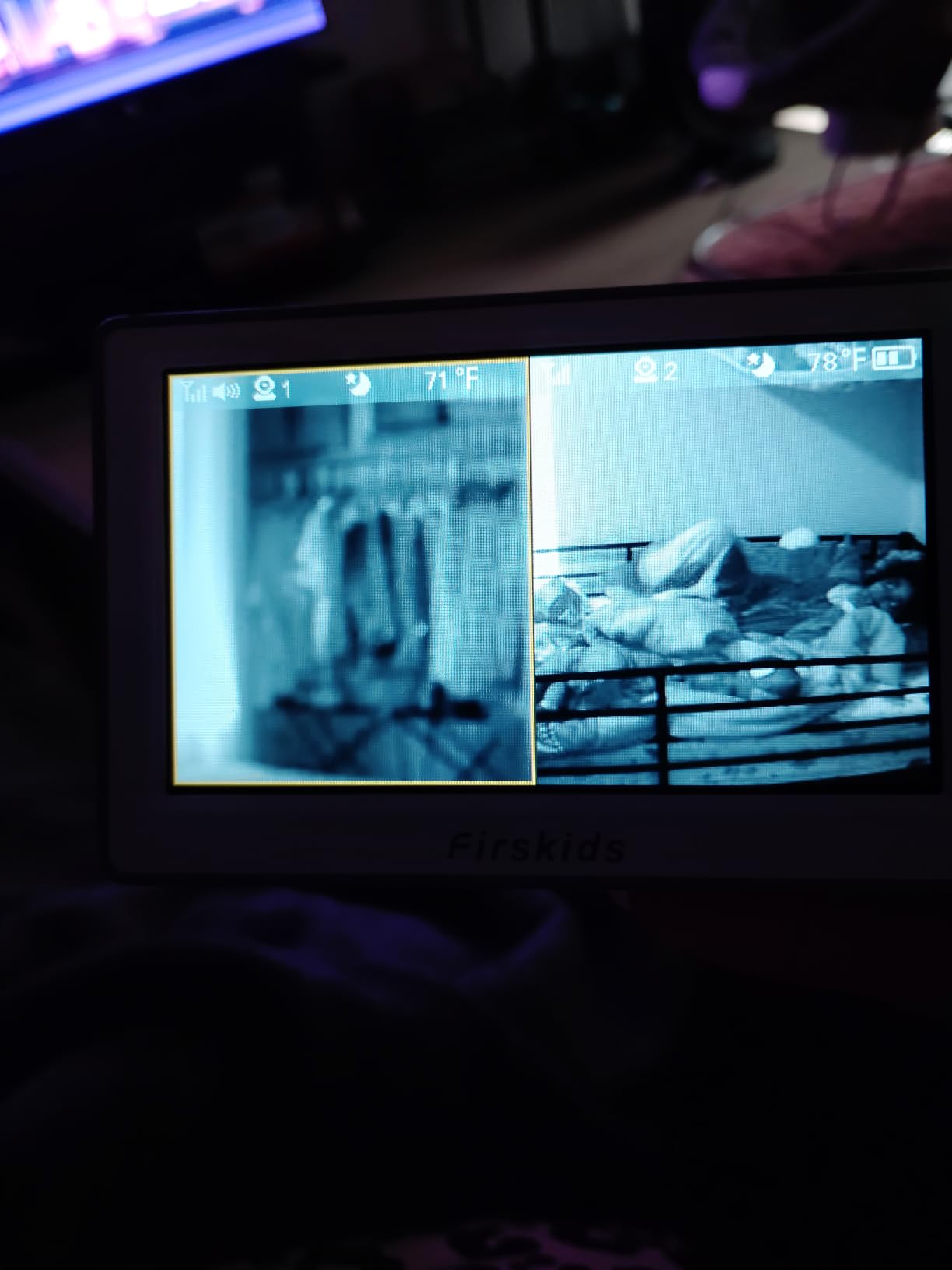 Baby Monitor - 1000ft Long Range Baby Monitor with Camera and Audio No WiFi, Built in 3500mAh Battery,Auto Night Vision, Temperature, 2-Way Talk, 8 Lullabies, 4.3'' Screen customer photo 1