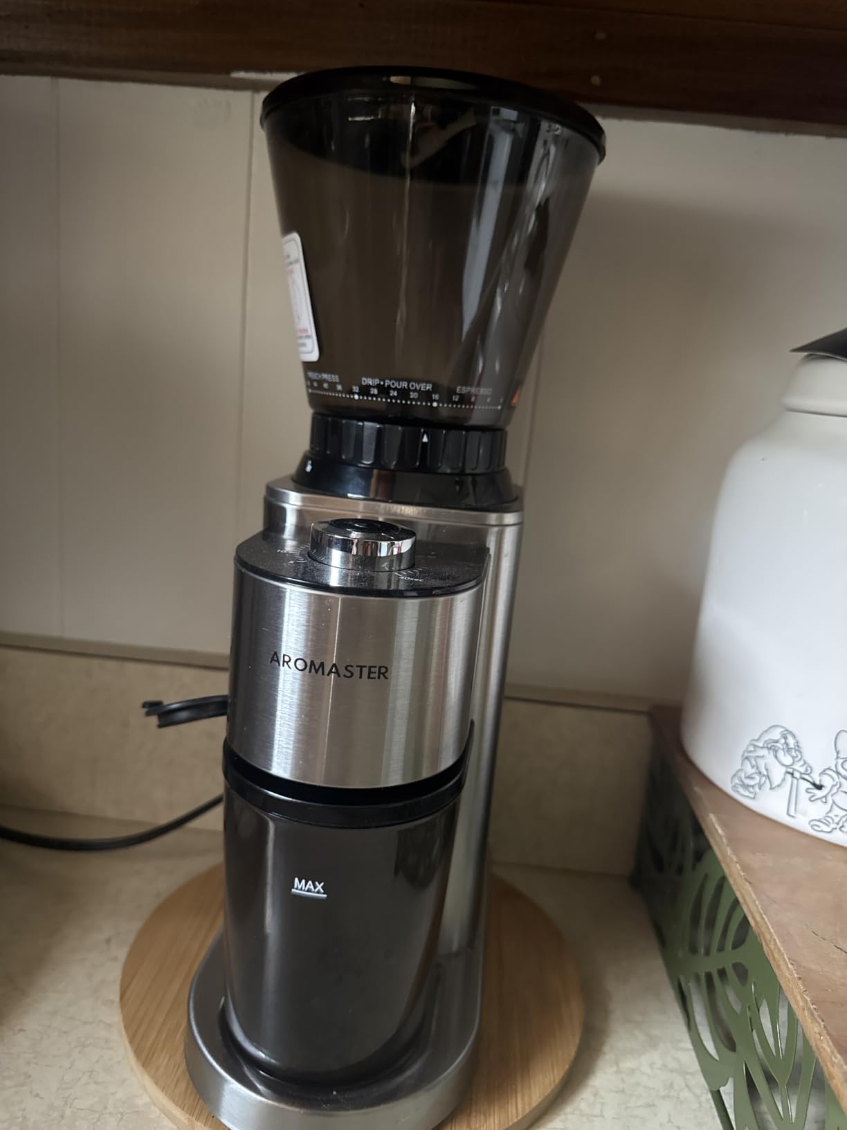 SHARDOR Conical Burr Coffee Bean Grinder, Anti-Static, 48 Settings, Silver customer photo 2