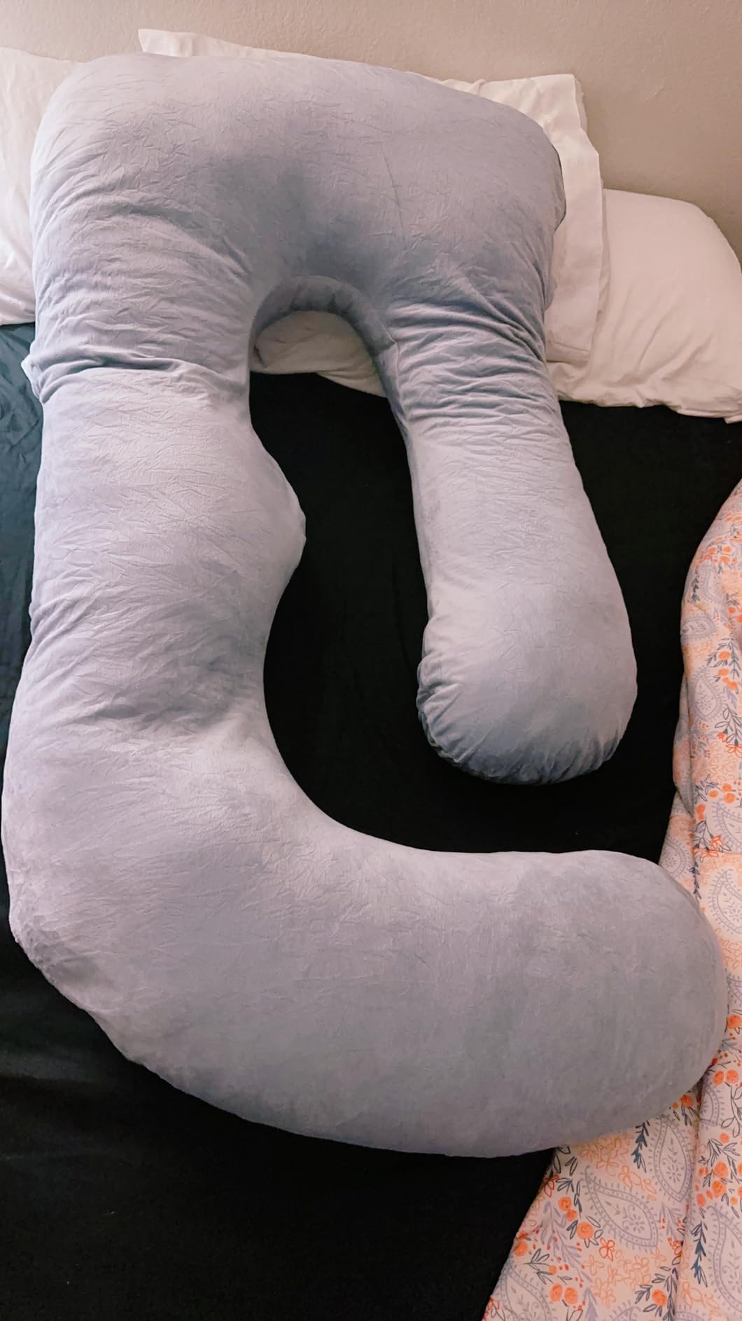 Cute Castle Pregnancy Pillows, Soft U-Shape Maternity Pillow with Removable Cover - Full Body Pillows for Adults Sleeping - Pregnancy Must Haves - Jumbo 57 Inch - Grey customer photo 2