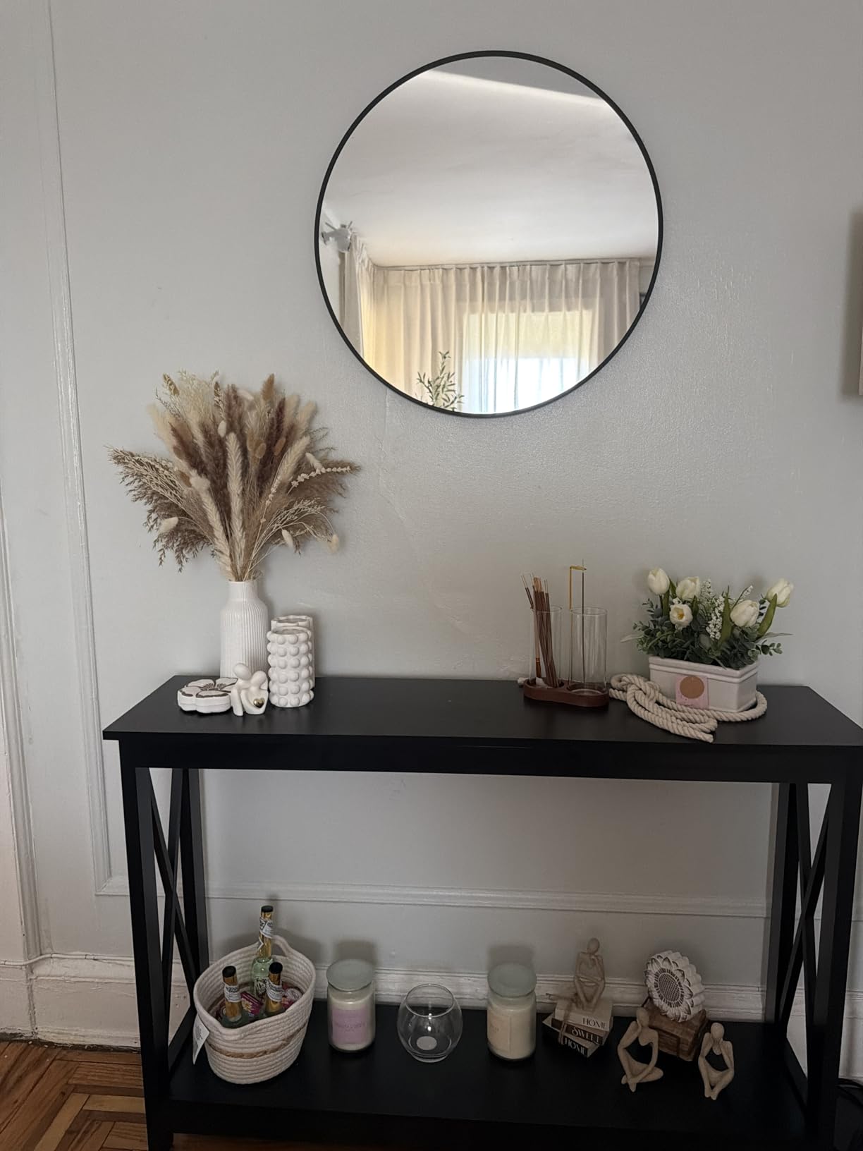 XRAMFY 30 Inch Round Mirror-Gold Circle Mirrors for Bathroom, Entryway customer photo 1