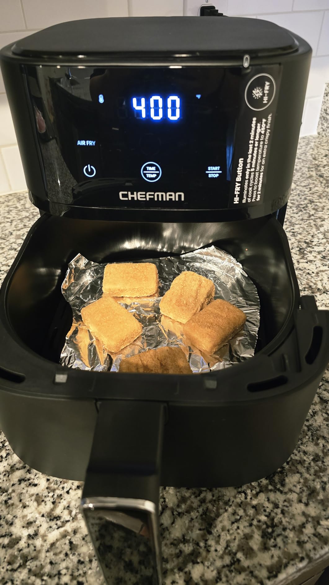 Chefman Air Fryer – 4 QT Compact Airfryer for Quick & Easy Meals in Minutes, Features Hi-Fry Technology for Extra Crisp, Touchscreen Controls with 4 Presets, Nonstick & Dishwasher Safe Basket - Black customer photo 2