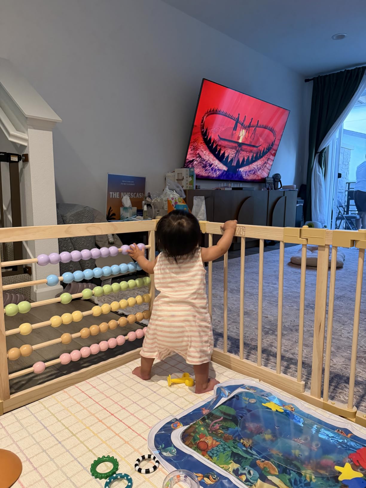 ZETY Natural Wood Baby Playpen – 8 or 10 Panel Foldable Play Yard with Door Panel and Built-in Toys, CPC Certified & SGS Tested customer photo 1