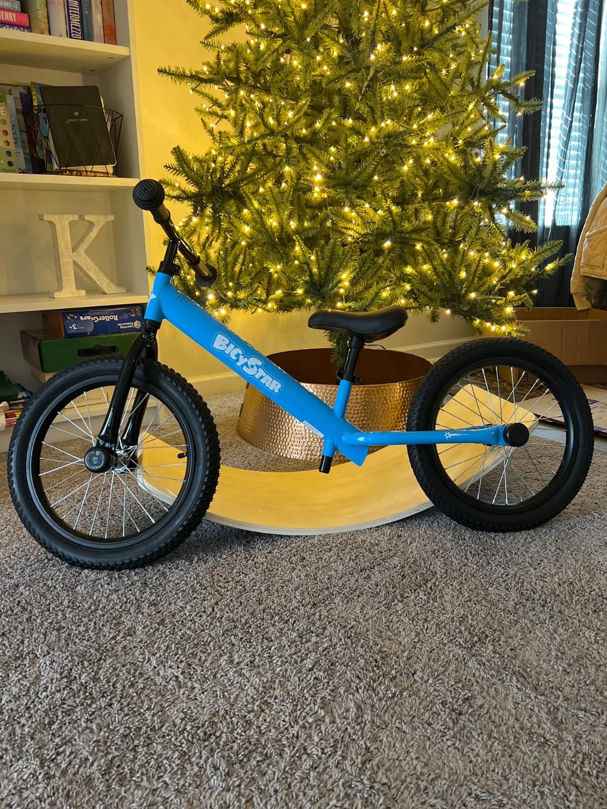 bicystar 16 Inch Balance Bike for Kids 5-8 with Air Tires | lightweight frame, smooth air tires, adjustable fit, outdoor riding, footrests, easy assembly, no pedals customer photo 1