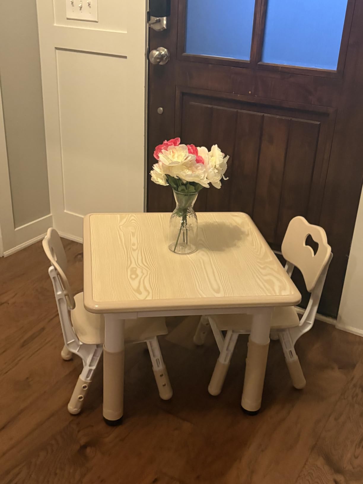 GITAWUSA Kids Study Table and Chairs Set, Height Adjustable Toddler Table and Chair Set for Kids Ages 3-8, 23.6