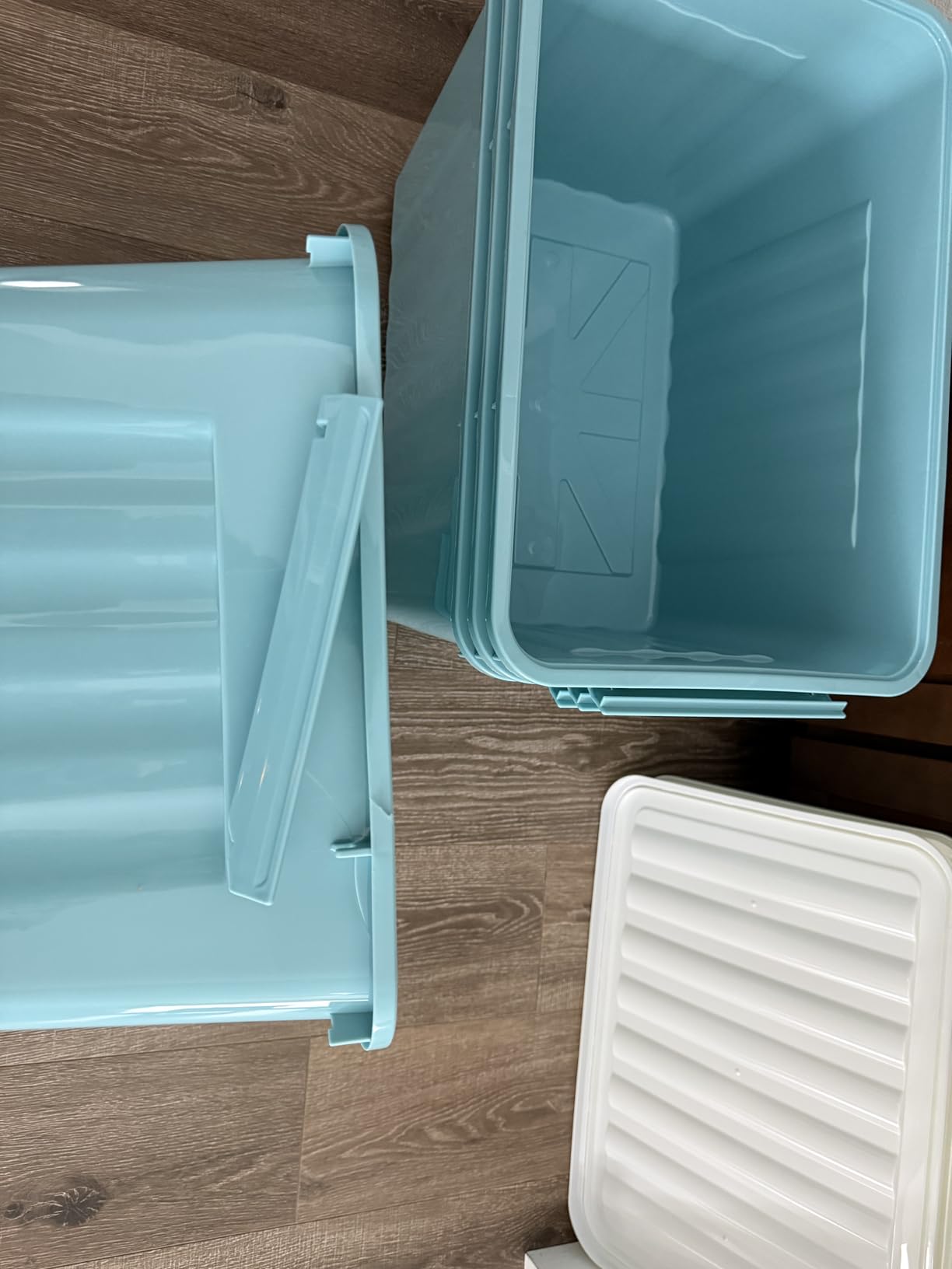 Nazhura 97Quart Plastic Storage Bin, Stackable and Nestable Storage Boxes with Clear Lids and Secure Latching Buckles, Large Storage Container (Clear, 97Quart-6Pack) customer photo 1