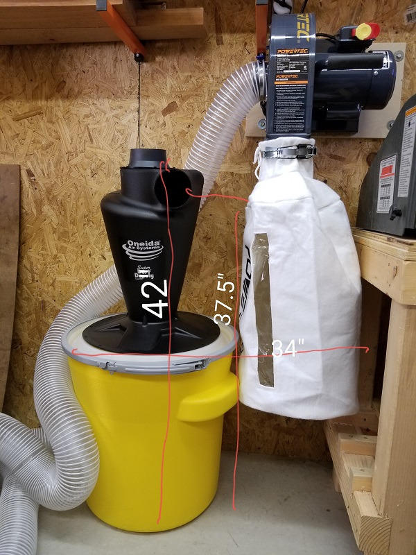 POWERTEC 1 HP Dust Collector with 1 Micron Dust Collector Bags and Mobile Base, Dust Collectors with 800 CFM for Woodworking Dust Collection System (DC1081) customer photo 2