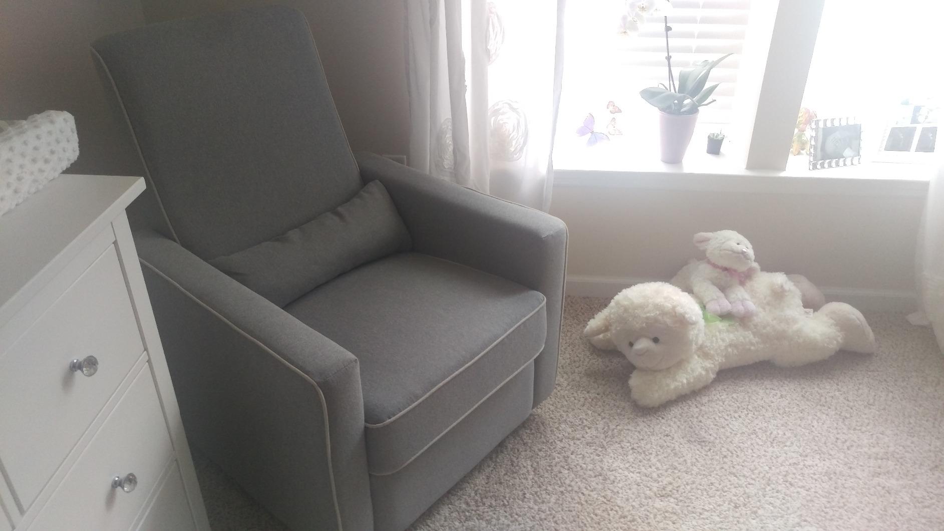 Davinci Piper Upholstered Recliner and Swivel Glider in Pine Green, Greenguard Gold & CertiPUR-US Certified customer photo 1