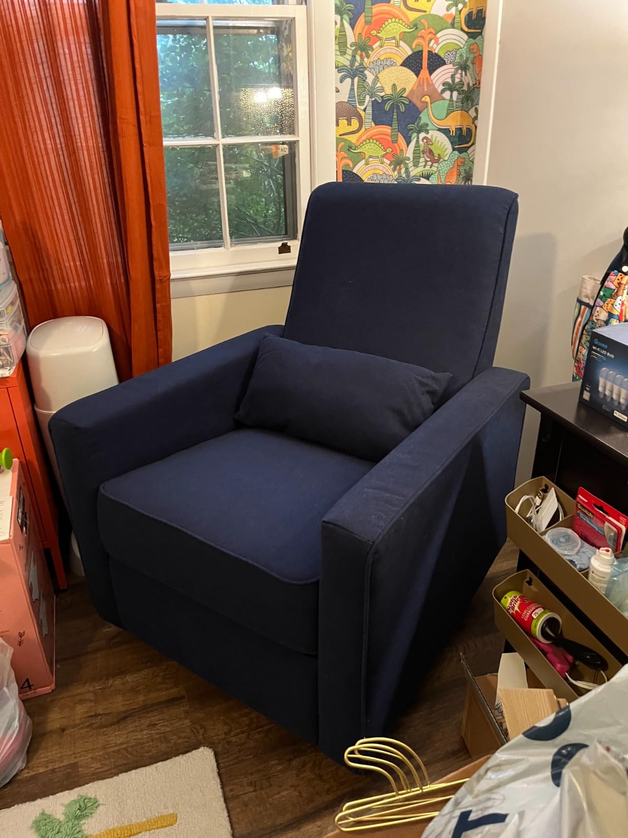 Davinci Piper Upholstered Recliner and Swivel Glider in Pine Green, Greenguard Gold & CertiPUR-US Certified customer photo 2