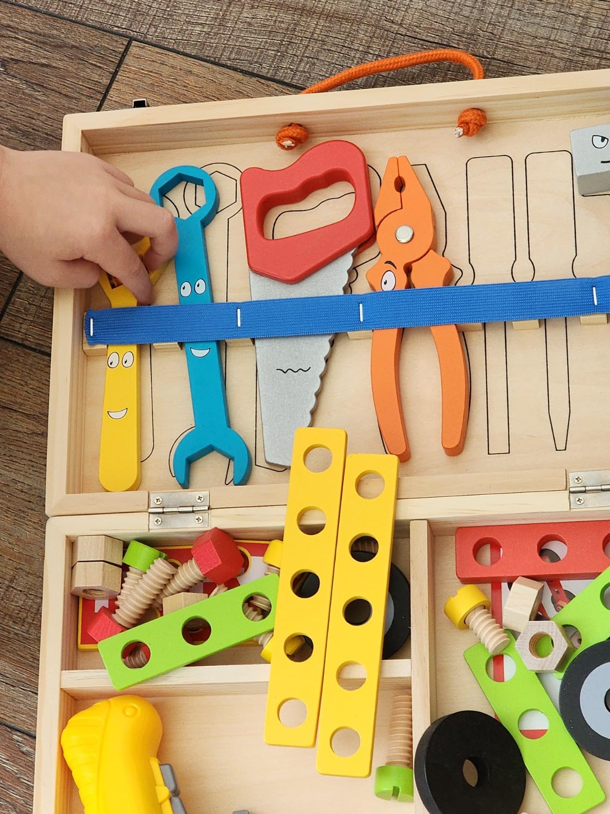 Kids Tool Set Toy with Drill, Stem Montessori Toys for 3 4 5 Years Old Boy Girl, 44 Pcs Wooden Toddler Tool Kits Inc Box, Learning Educational Construction Toy customer photo 1