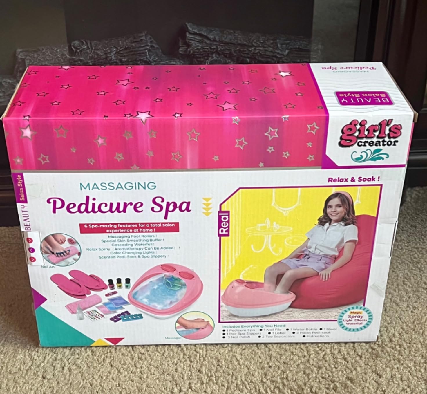 Kids Foot Spa & Nail Kit Set, Kids Spa Day Kit for Girls, Massage Foot Soak Tub and Nail Dryer, Toys Manicure Pedicure Art Salon Girl Gift for 5 6 7 8-12, Christmas Birthday Gifts customer photo 1