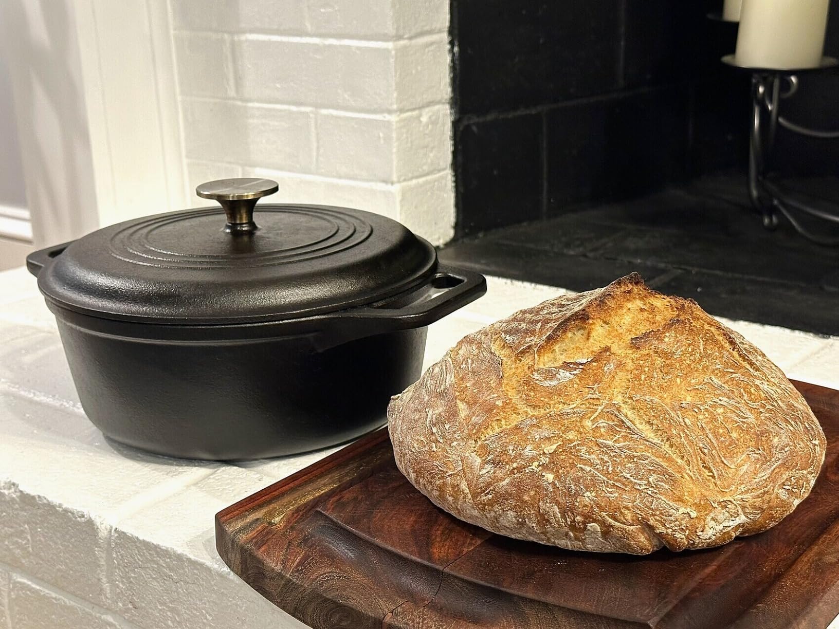 Victoria 6-Quart Cast Iron Oval Dutch Oven, Combination Combo Cooker Pot and Skillet, Bread Baker, Made in Colombia, 2-Piece Set customer photo 1