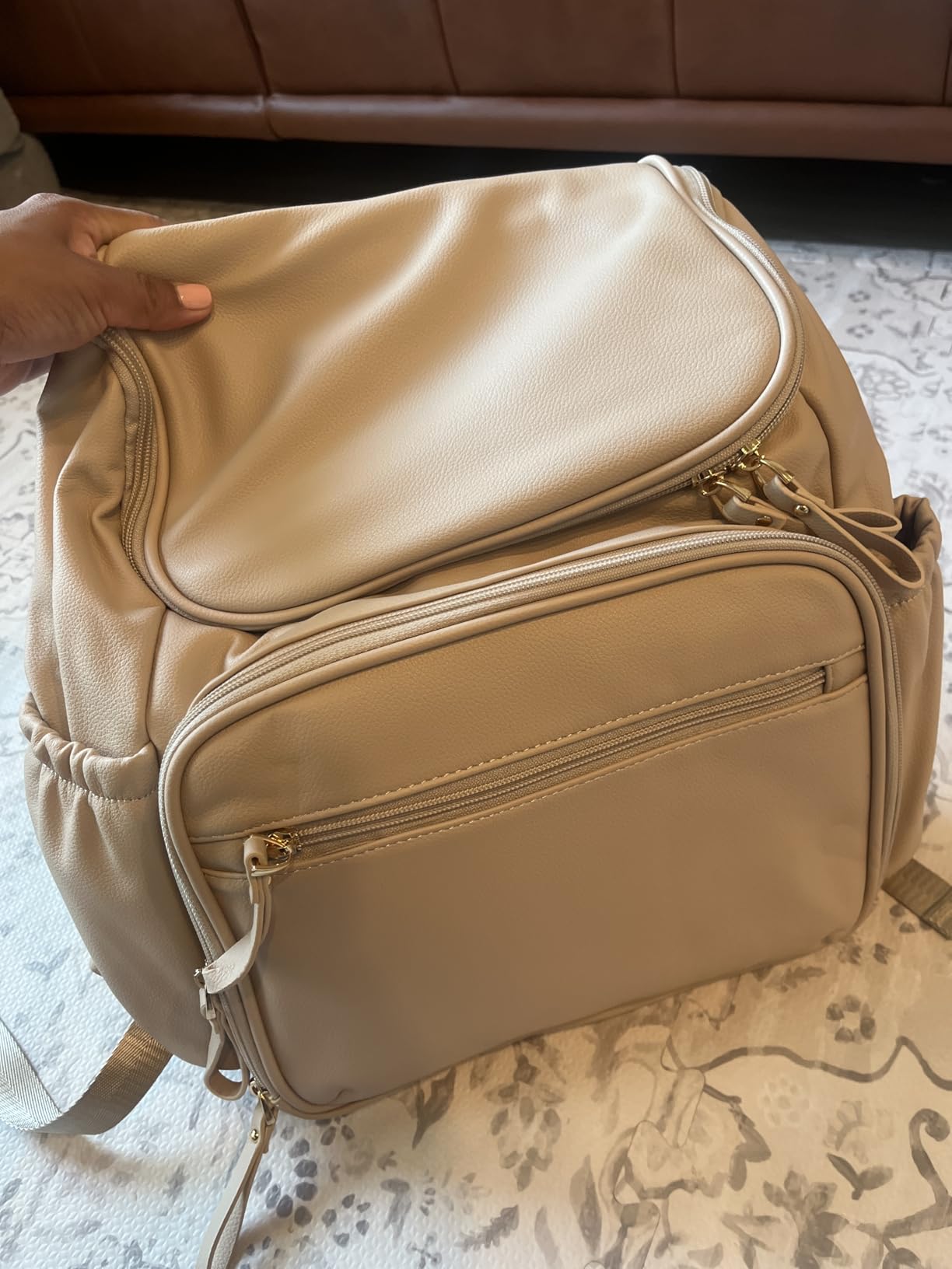 LORADI Lightweight Diaper Bag Backpack, Medium customer photo 2
