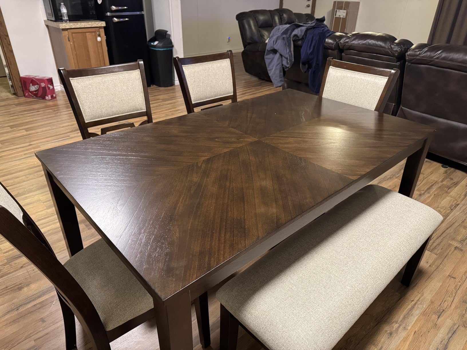 Signature Design by Ashley Langwest 6-Piece Dining Table Set with Bench customer photo 1