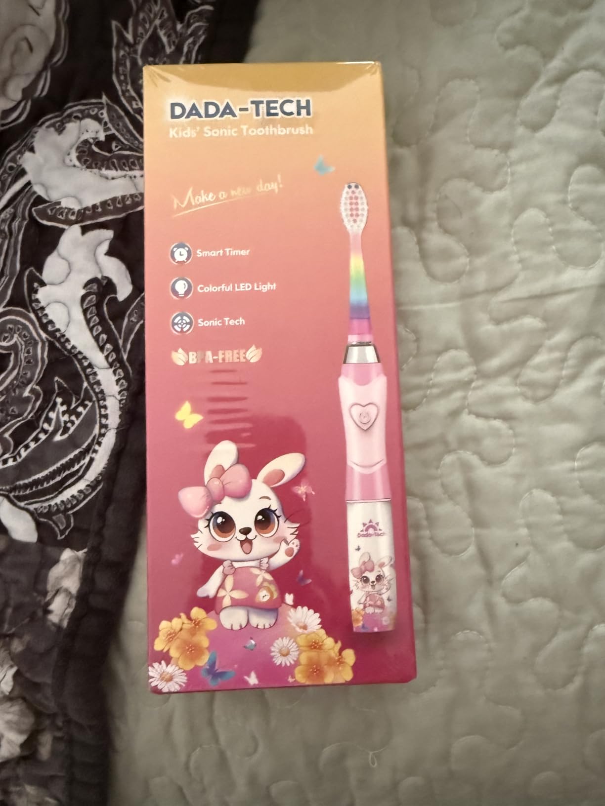 Kids Electric Toothbrush with Timer Toddler Toothbrush Age 2-4-8-12 Electric Toothbrush Kids Rainbow LED Light Up Vibrating Toothbrush Battery Operated Childrens Girls Sonic Tooth Brush (Pink Unicorn) customer photo 2