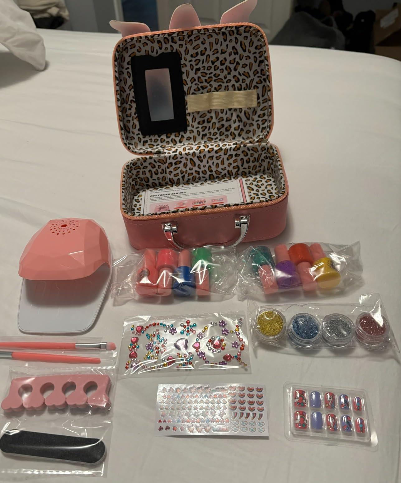 Kids Nail Polish Set for Girls, Non-Toxic Quick Dry Nail Art Salon Kit with Nail Dryer and Peelable Nail Polish,Ideal Gift Toys for Girls Age 6-12 customer photo 1