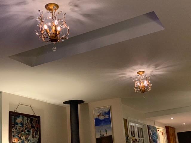 Garwarm 38.7 Inch Crystal Chandelier, 6-Light Black Rectangle Ceiling Light customer photo 1