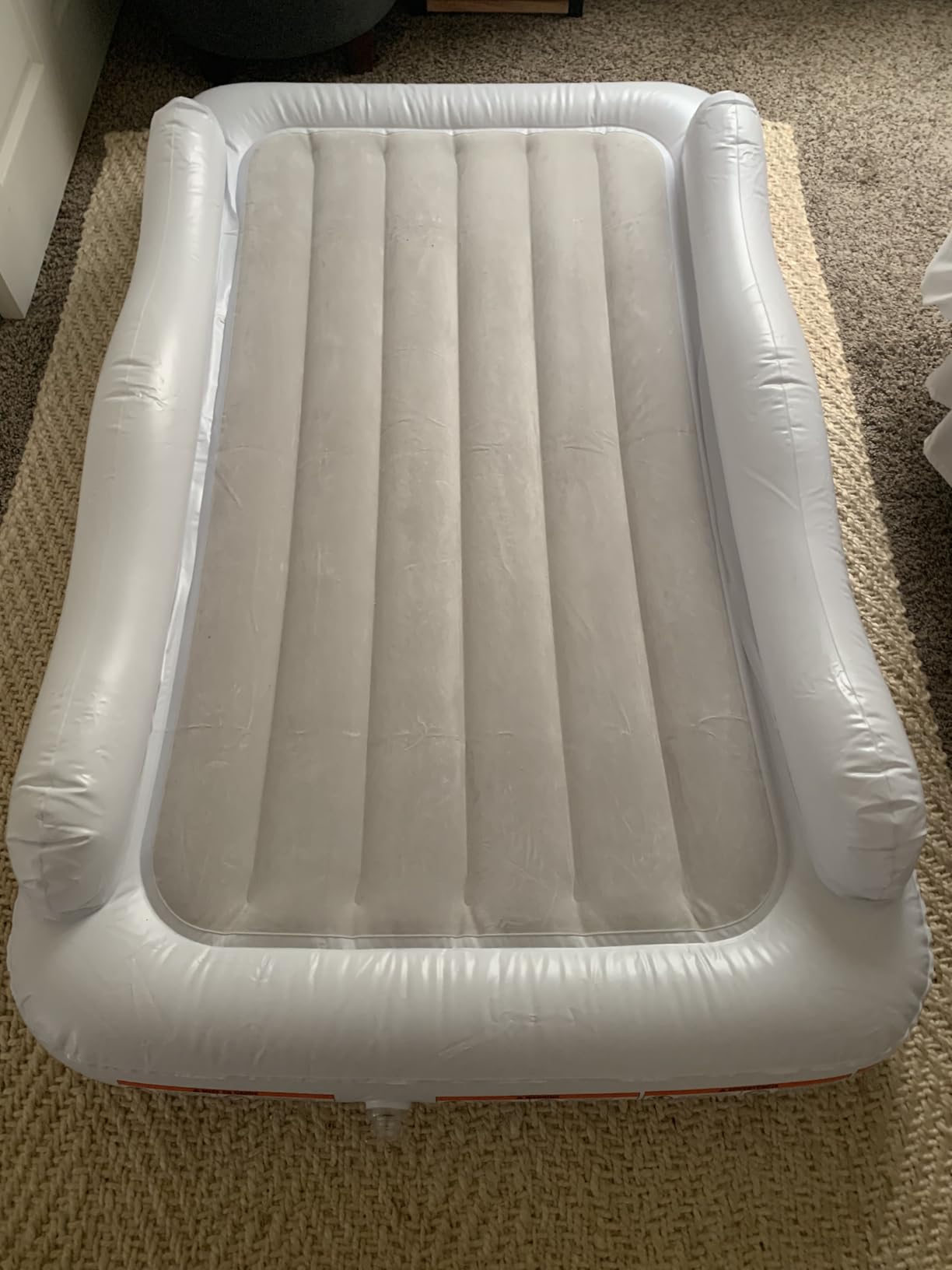 Regalo Inflatable Toddler Travel Bed with Safety Rail Bumpers, Portable Toddler Air Mattress with Pump & Carry Bag, Foldable Kids Bed for Travel, Camping & Sleepovers, Ages 2–5 customer photo 2