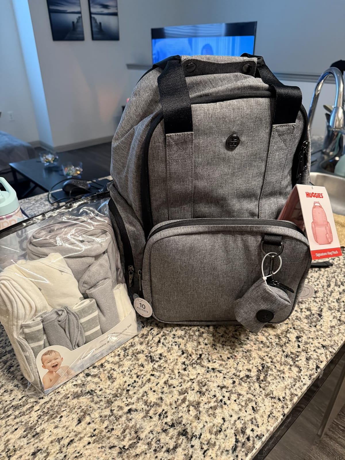 HUGGIES Unisex-adult Signature Hug Pack Diaper Backpack, Cognac Leather, One Size customer photo 1