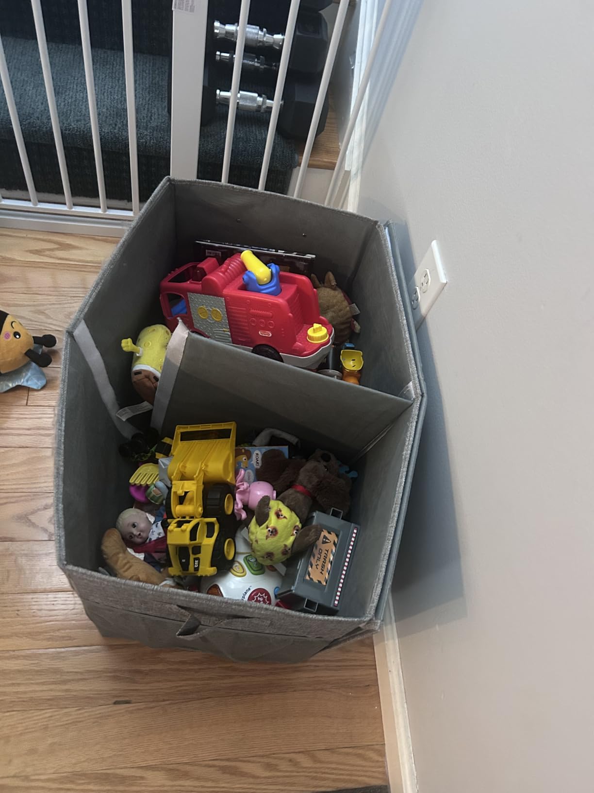 Large Toy Storage Box with Lid & Dividers, Collapsible Kids Toy Chest, Gray customer photo 2