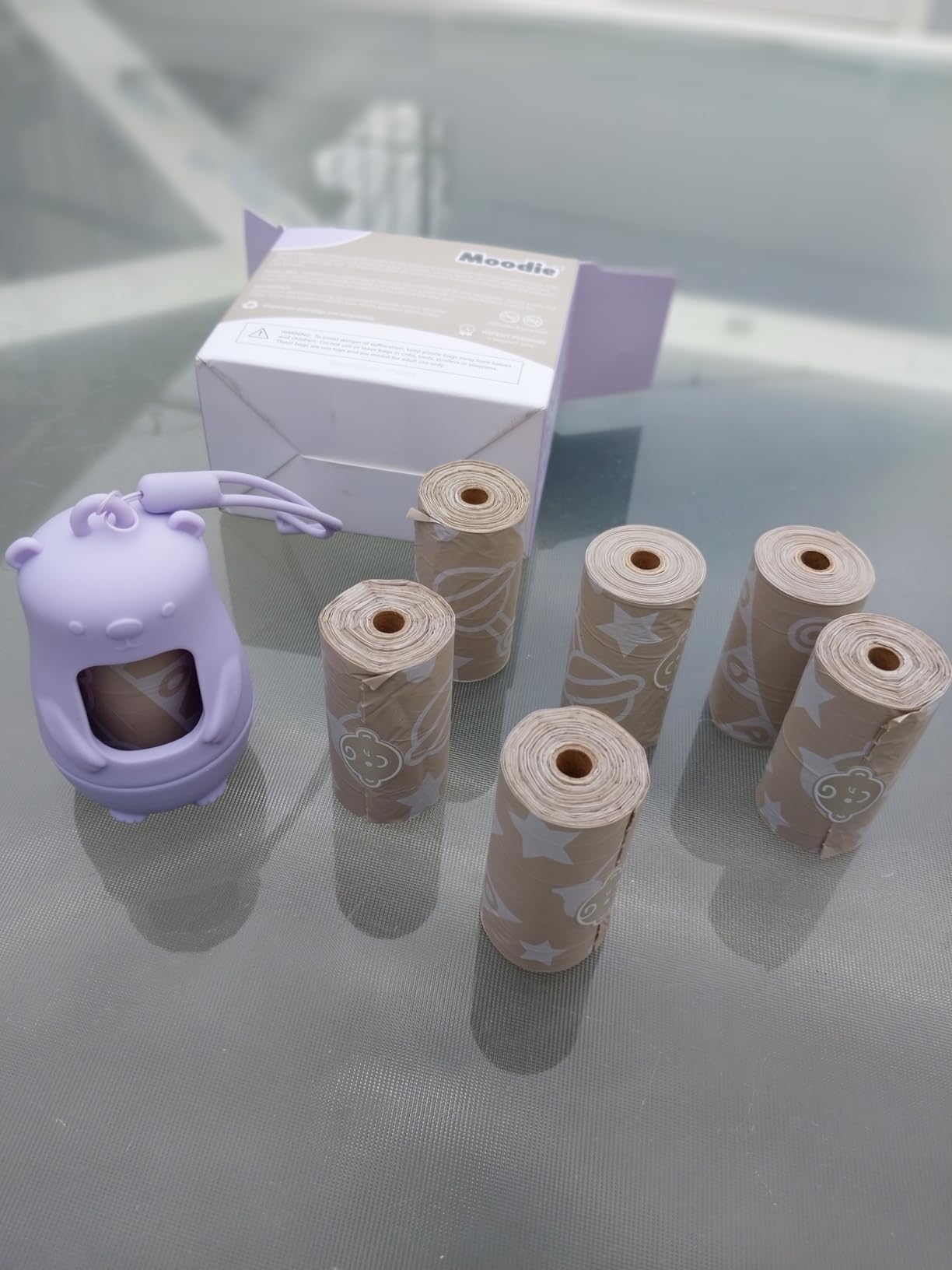 Moodie Disposable Diaper Bags Dispenser COMBO PACK | 105 VANILLA SCENTED Baby Poop Bags TOTAL | Dirty Diaper Trash Bags | Diaper Bags Disposable (VANILLA DREAM) customer photo 1