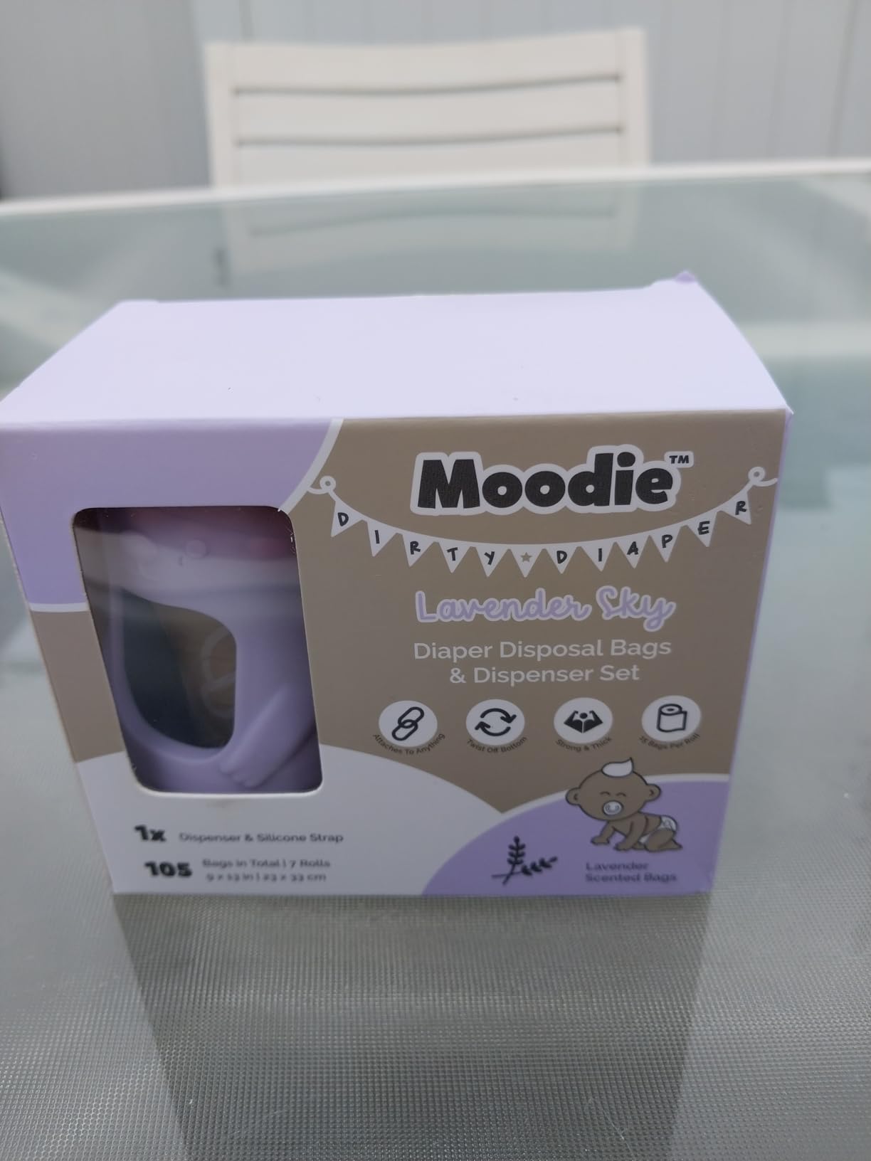 Moodie Disposable Diaper Bags Dispenser COMBO PACK | 105 VANILLA SCENTED Baby Poop Bags TOTAL | Dirty Diaper Trash Bags | Diaper Bags Disposable (VANILLA DREAM) customer photo 2