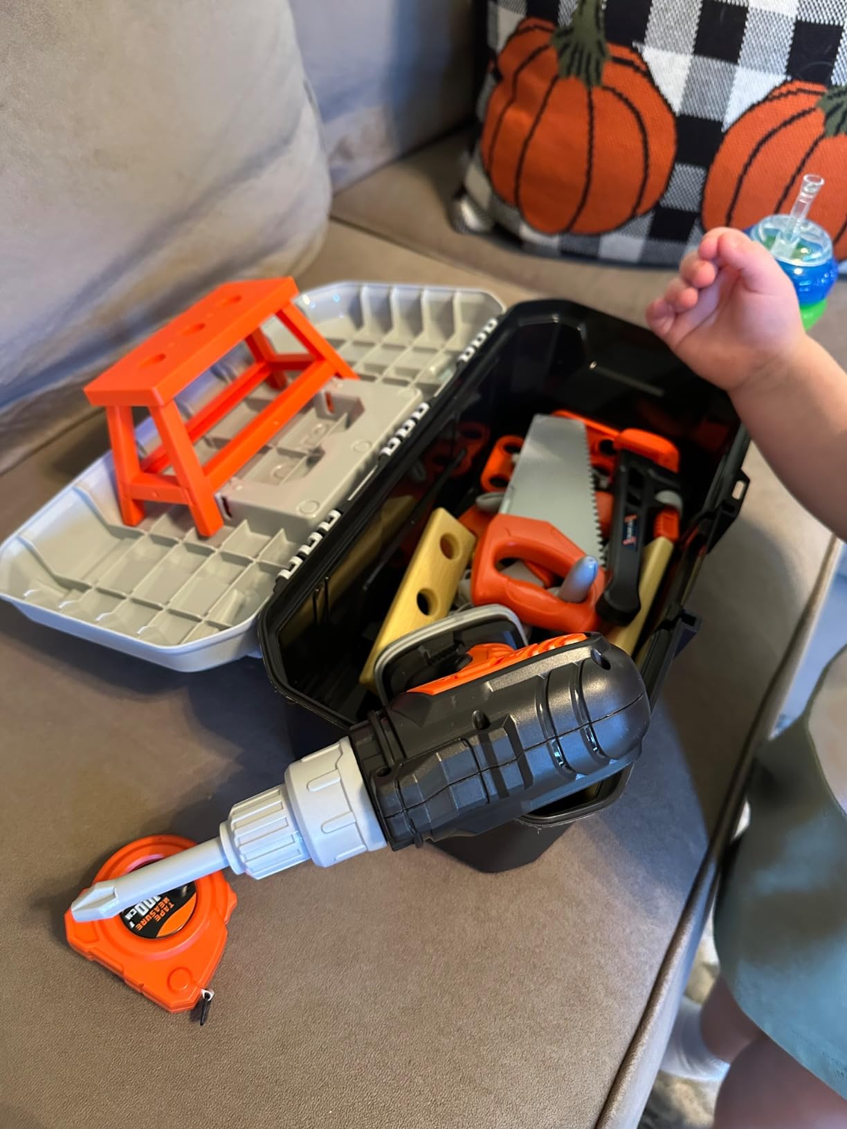 Kids Tool Set, Toddler Tool Box, Toy Drill, Construction Toys for Ages 3-5 customer photo 1