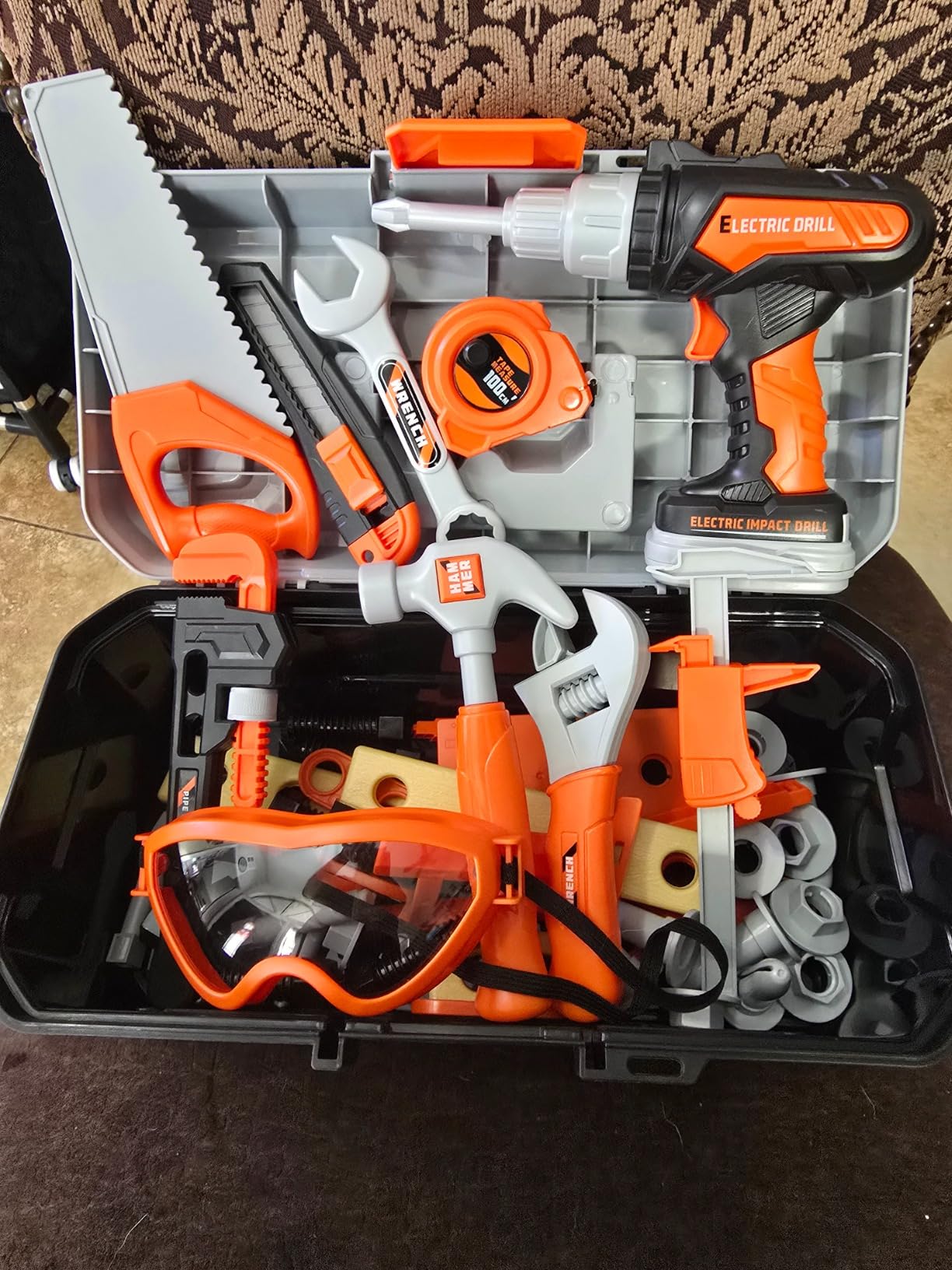 Kids Tool Set, Toddler Tool Box, Toy Drill, Construction Toys for Ages 3-5 customer photo 2