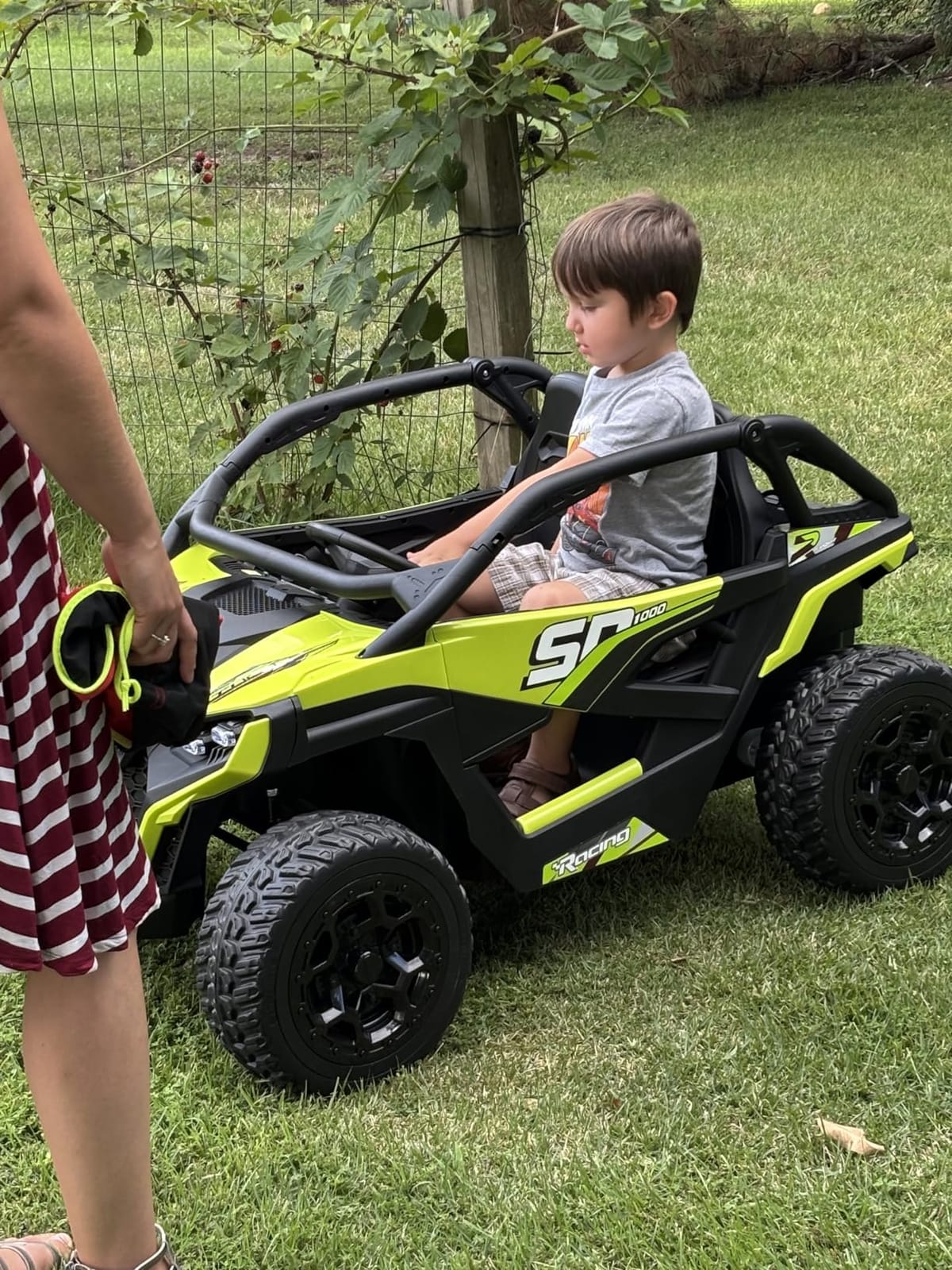 sopbost XL 24V 2-Seater Ride On Toys for Big Kids, Kid's Electric Vehicle W/Remote Control, Bluetooth Music, 4WD Car for Kids to Drive, EVA Tires - Black customer photo 2