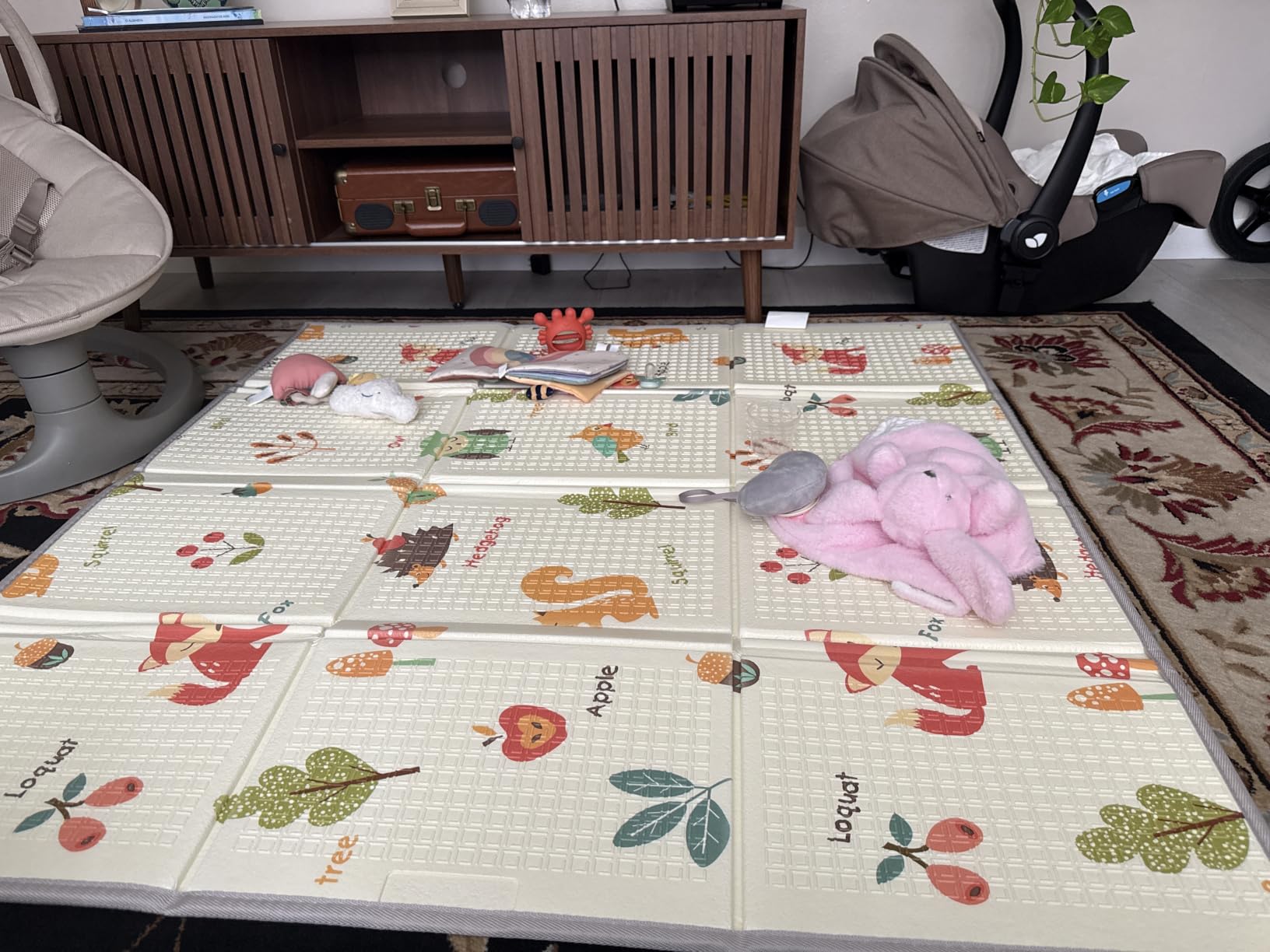 XVISHX Baby Play Mat, 50 x 50 Inch Play Mat Perfect for Use Baby Playpen, Foldable Baby Foam Playmat for Floor, Portable Waterproof Activity PlayMats for Babies, Infants and Toddlers customer photo 1