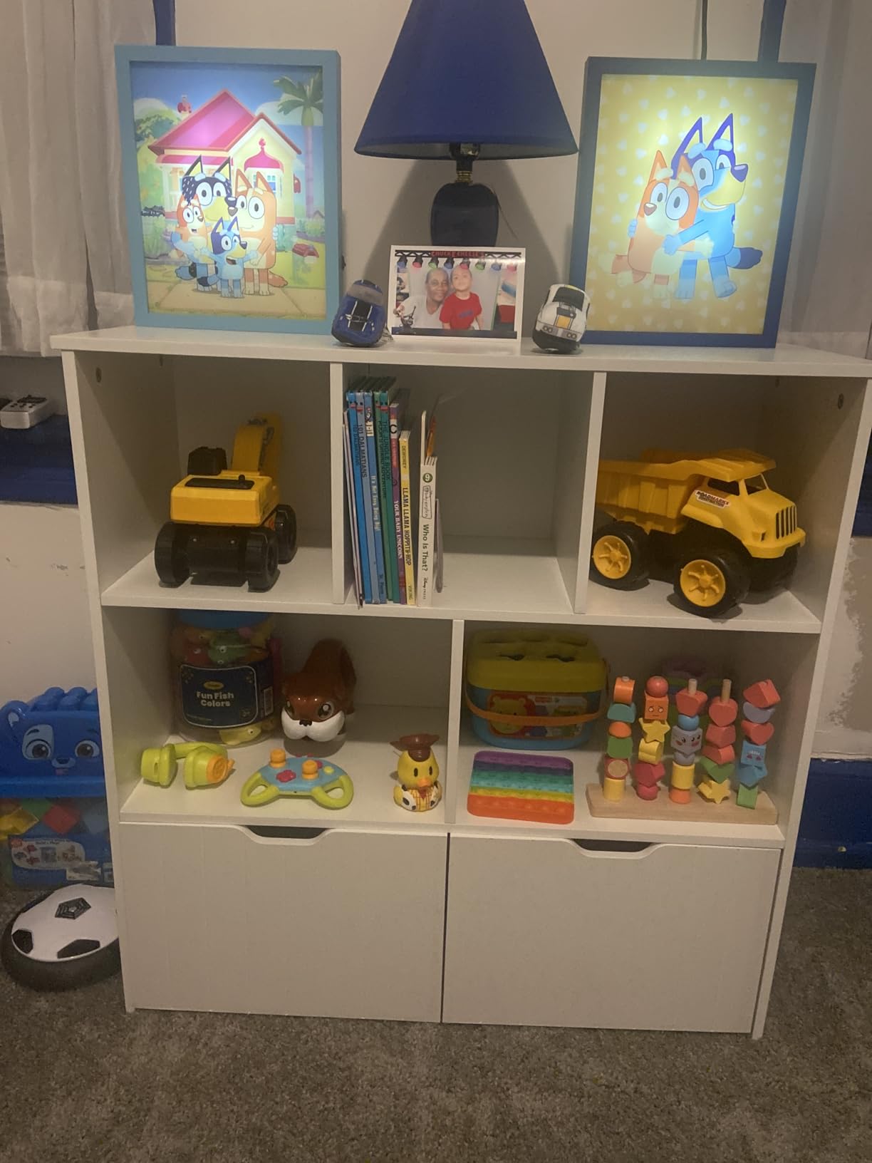 HOOBRO Toy Storage Organizer, Toy Organizers and Storage with 2 Movable Drawers and 5 Cubbies, Toy Chest Shelf for Books or Dolls, Kids Bookshelf and Toy Storage for Playroom, White WT88CW01 customer photo 2