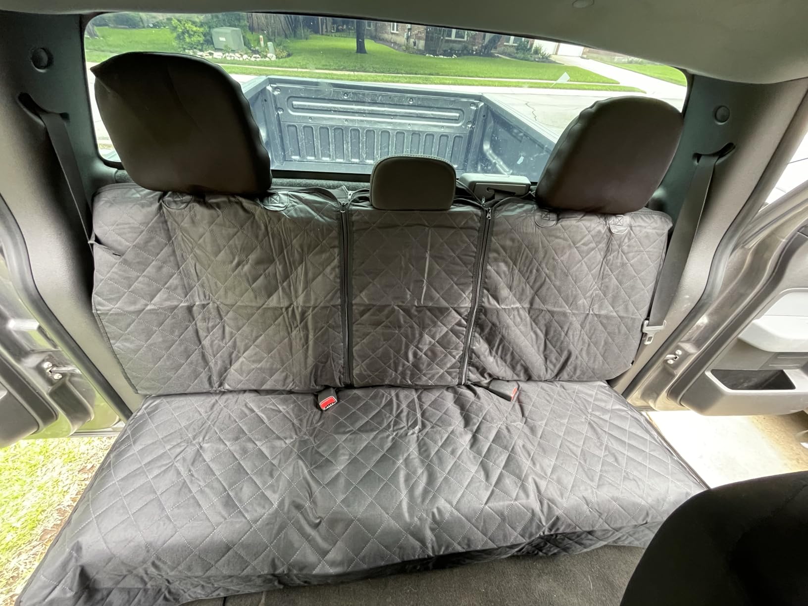 Yonktoo Dog Car Seat Cover for Back Seat, 60/40 Split Bench customer photo 2