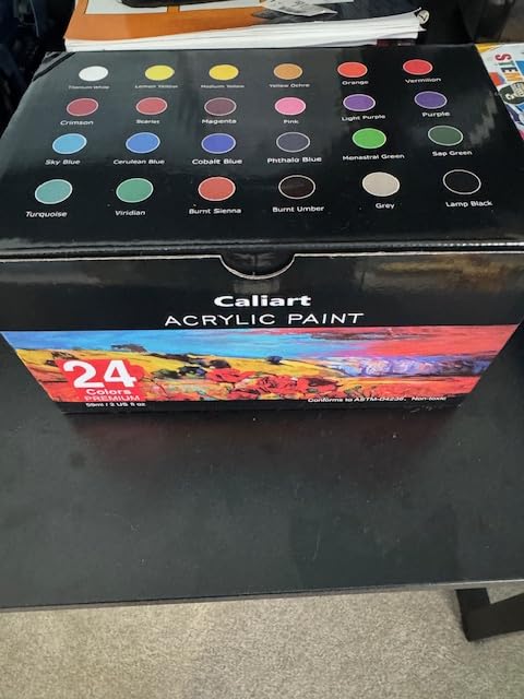 Caliart 36 Colors Acrylic Paint Set with 12 Brushes customer photo 2