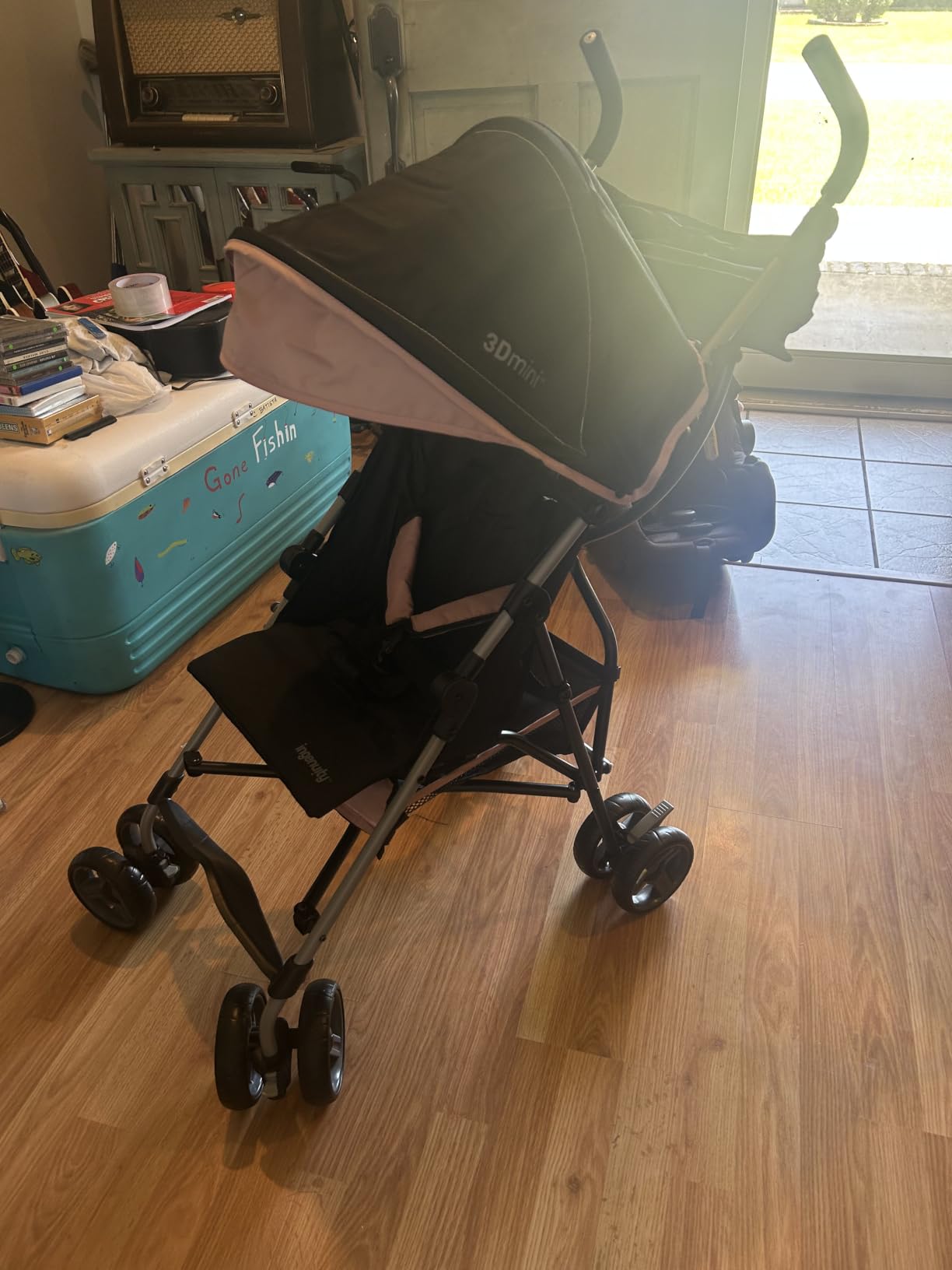 Ingenuity 3D Mini Convenience Stroller – Lightweight Stroller, Compact Fold, Multi-Position Recline, Canopy with Pop Out Sun Visor and More – Umbrella Stroller for Travel, Dusty Rose Pink customer photo 2