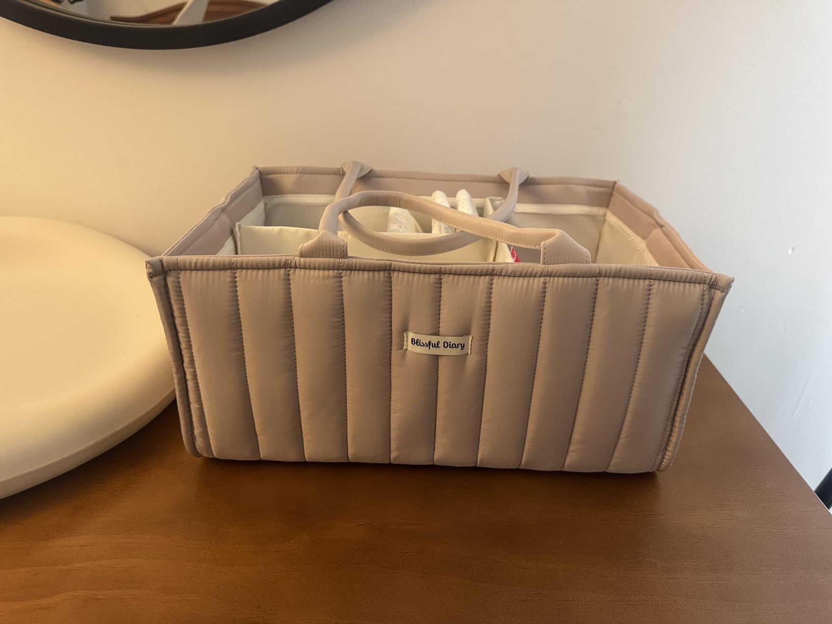 Blissful Diary Floral Diaper Caddy Organizer Storage Basket, Pastoral Daisy customer photo 1