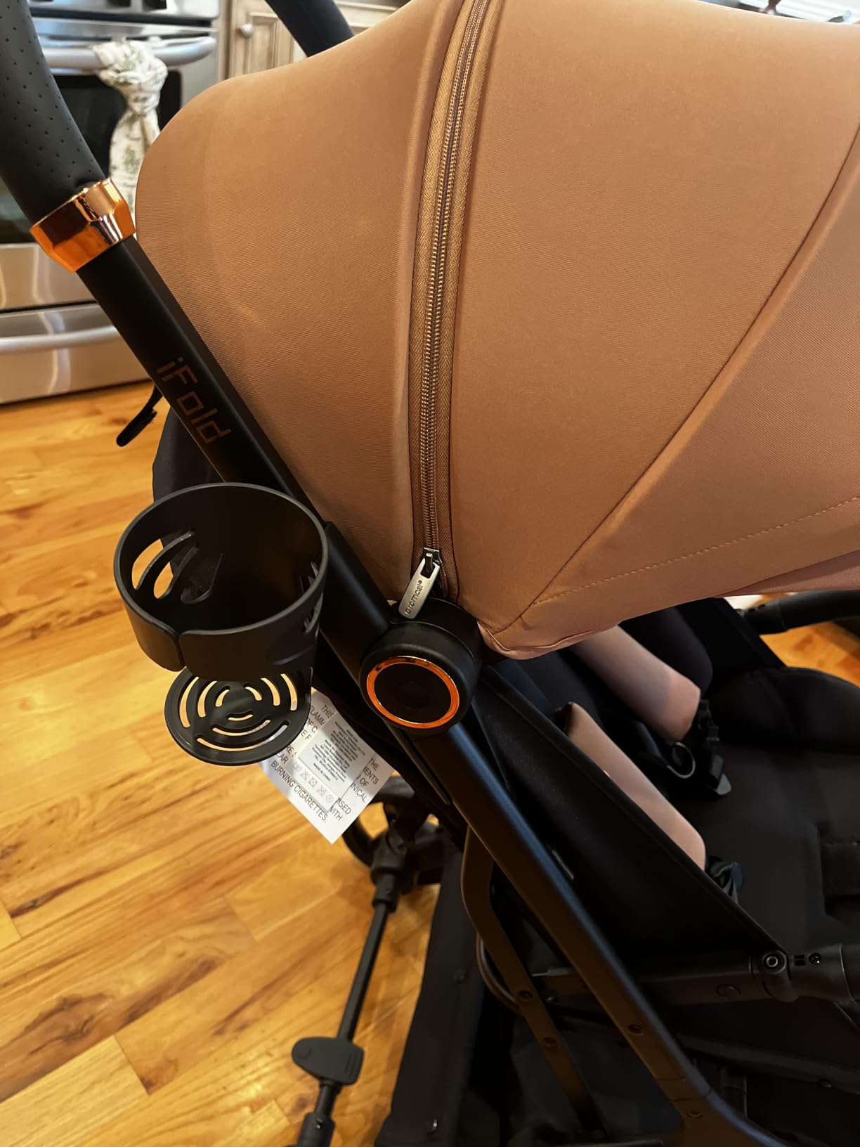 Gromast Gravity Folding Baby Stroller - Portable Travel Toddler Stroller w/Adjustable Backrest, Canopy & Cup Holder, Lightweight and UV Protected, One-Hand Automatic Folding - Black customer photo 2
