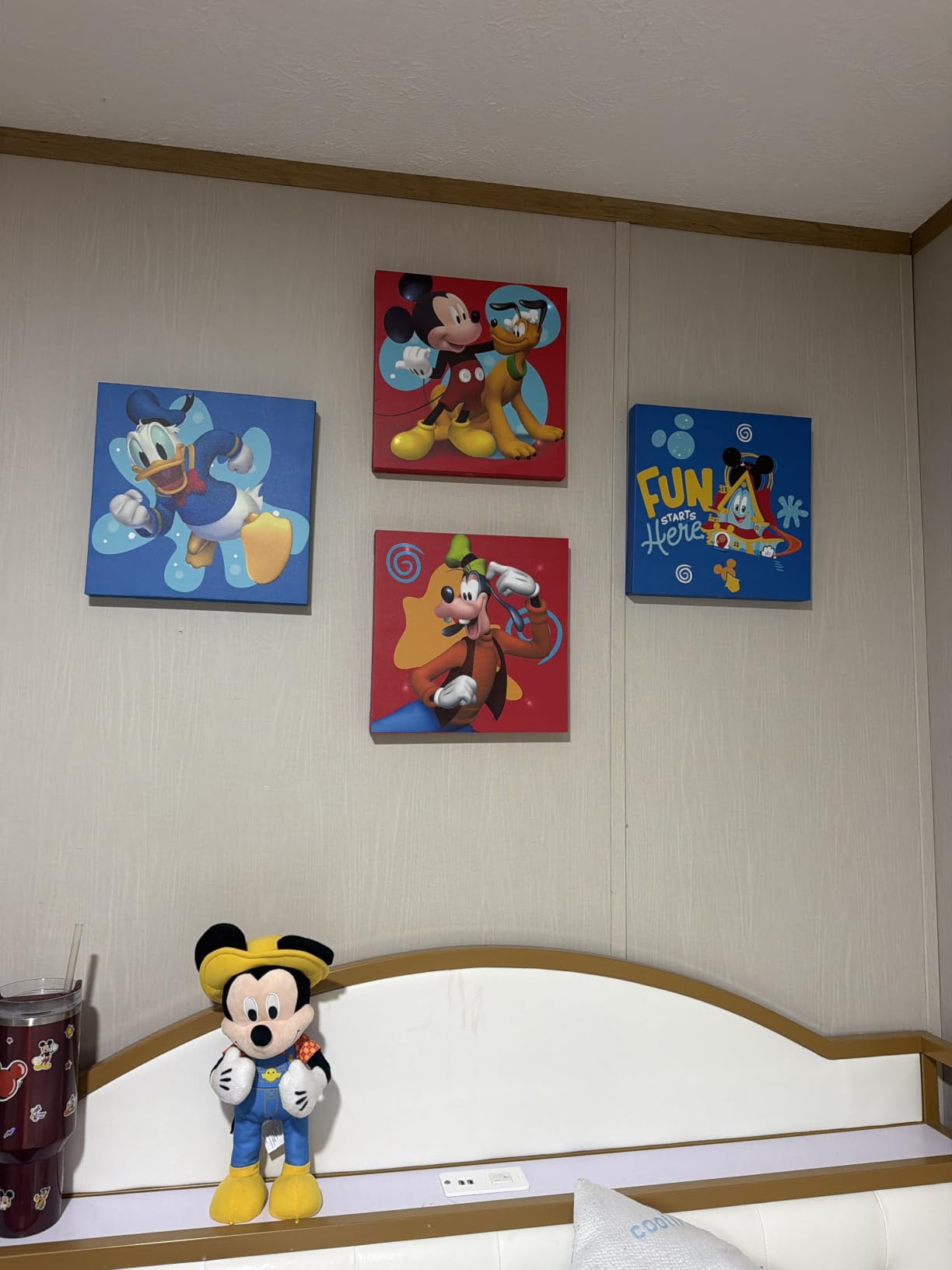 Disney Winnie the Pooh LED Canvas Wall Art,4-Pack Kids Room Decor,Light-Up Wall Hangings, Each 11