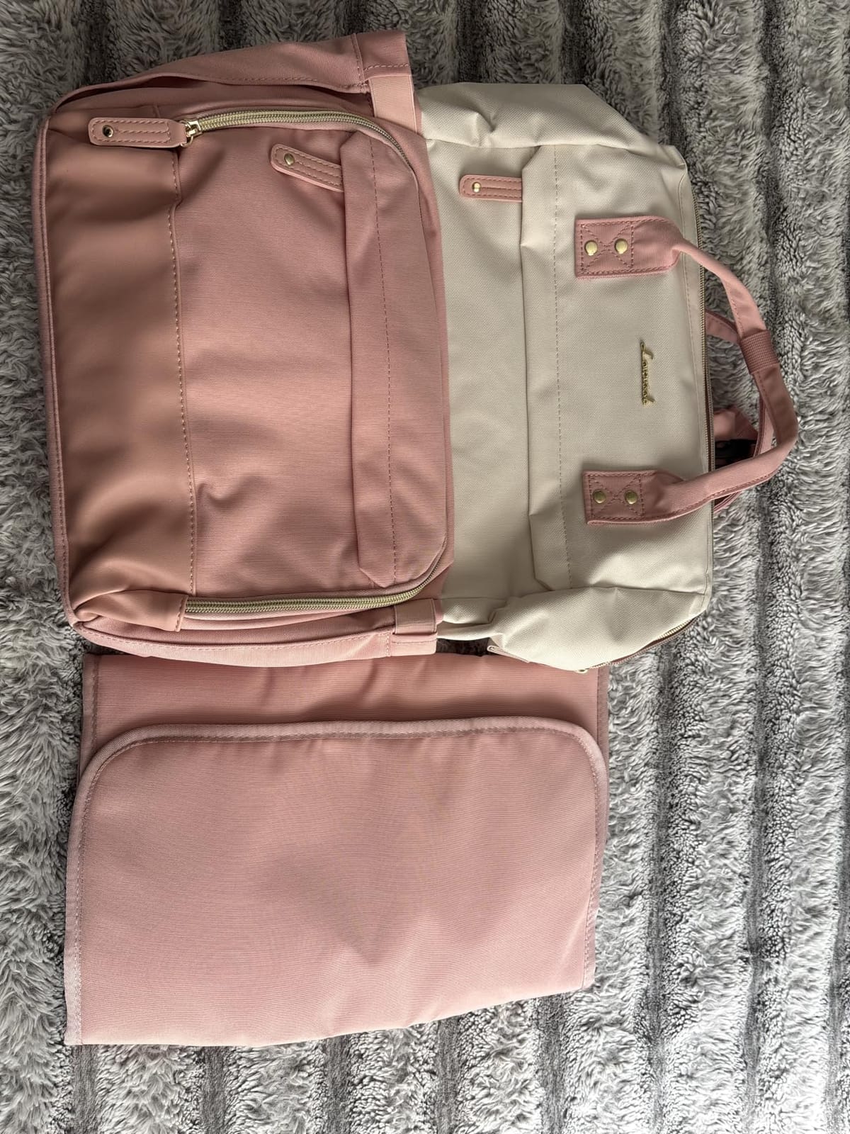 LOVEVOOK Diaper Bag Backpack, Baby Bag with Changing Station, Large Diaper Backpack for Moms Dads, Waterproof Leather Accents Baby Boy and Girl Bag for Travel Baby Essentials customer photo 2